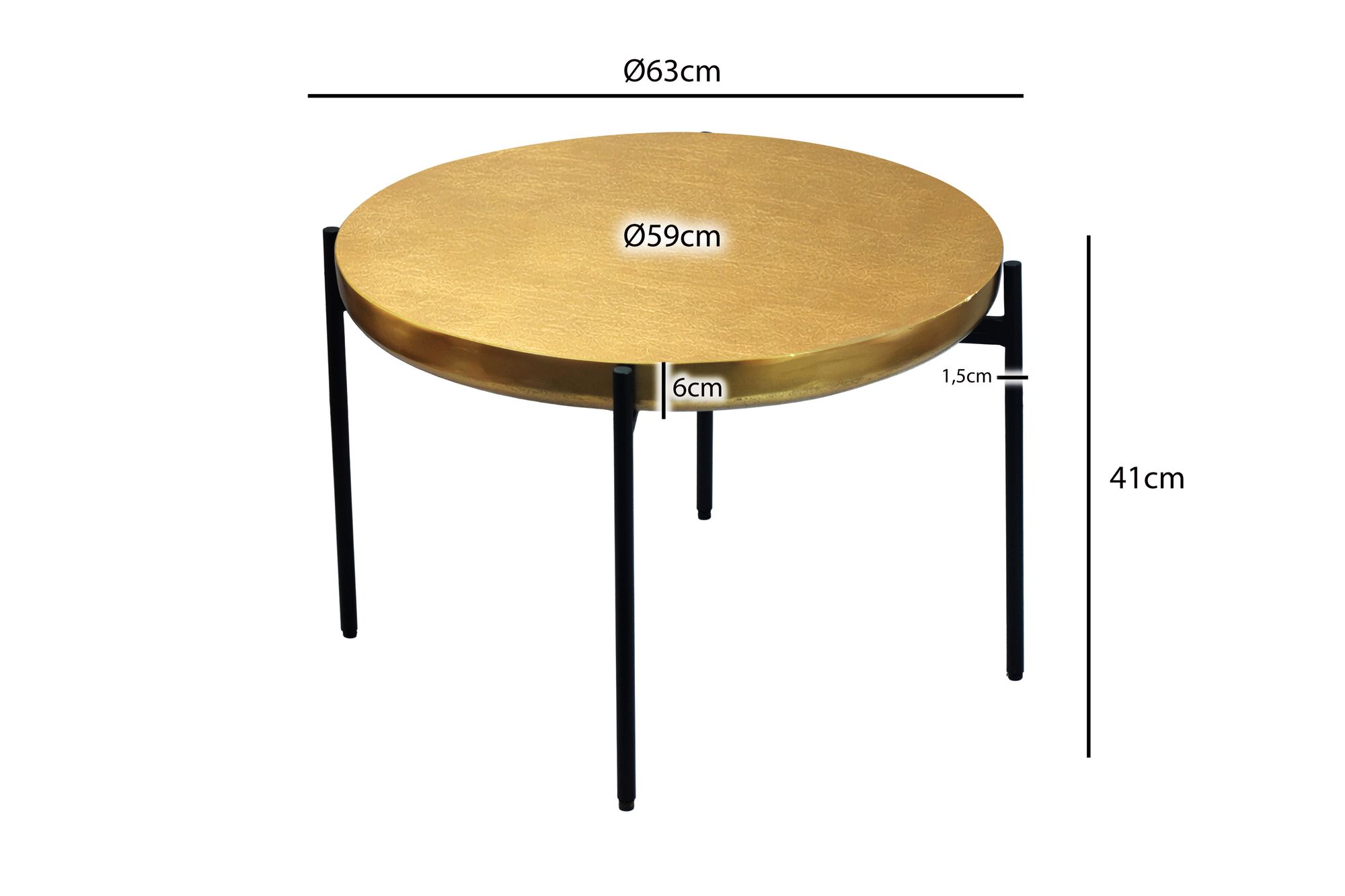 Couchtisch Strusshamn Aluminium Gold Ø 63 cm
