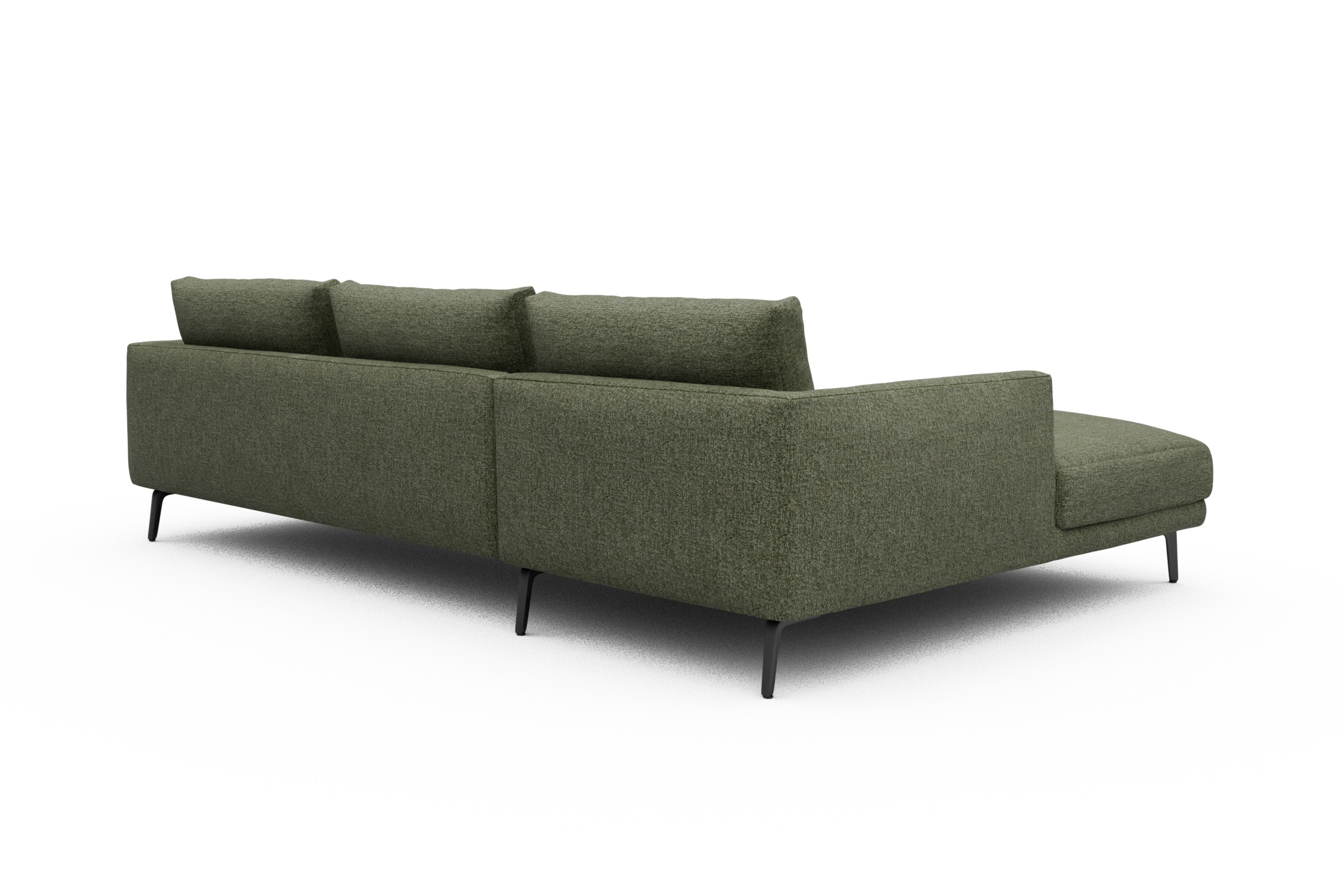 Ecksofa Karl Chaiselongue links mit 2,5-Sitzer Carreno-Vivid-Green