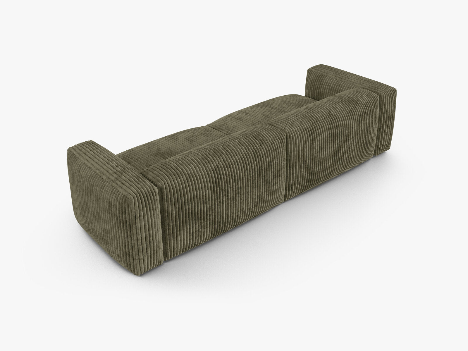 Micadoni Sofa Martina 4-Sitzer 90cm Sitztiefe Kord Tilia Moßgrün