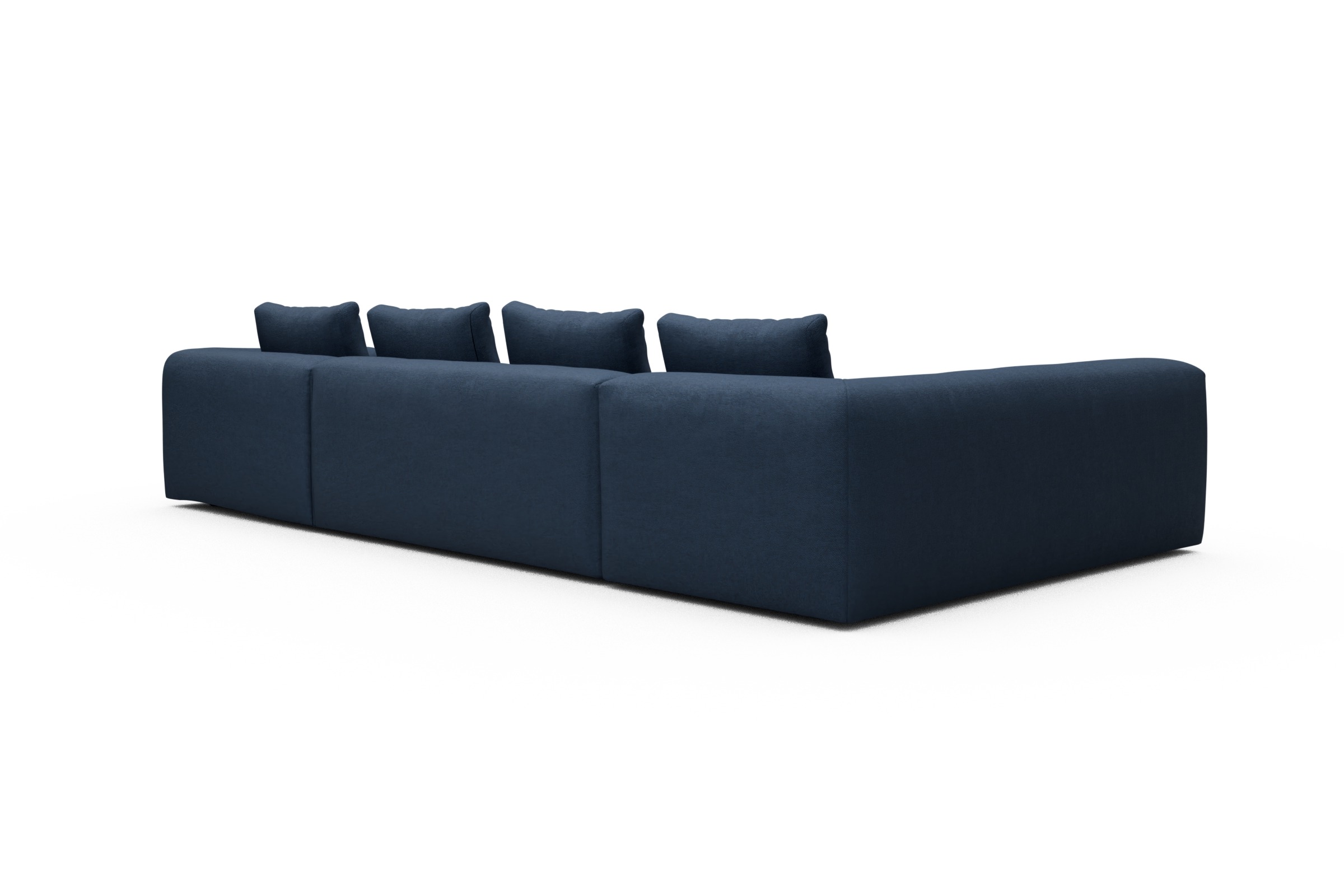 Wohnlandschaft Fred Chaiselongue rechts mit 2-Sitzer und lange Armlehne links Weda-Blue