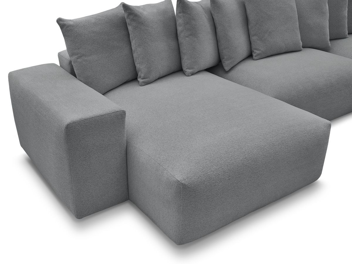 Bobochic Voltaire Wohnlandschaft 420 × 174 cm Melange-Stoff Dunkelgrau