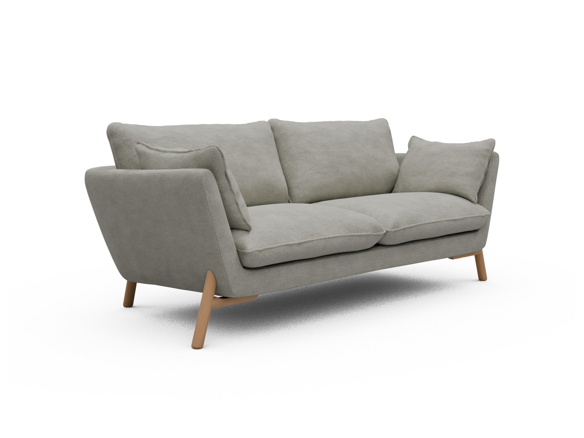 Skandi Home Sofa Emil 2-Sitzer Beinfarbe Eiche Natur Carreno-Moon-Stone-White moebelfaktor