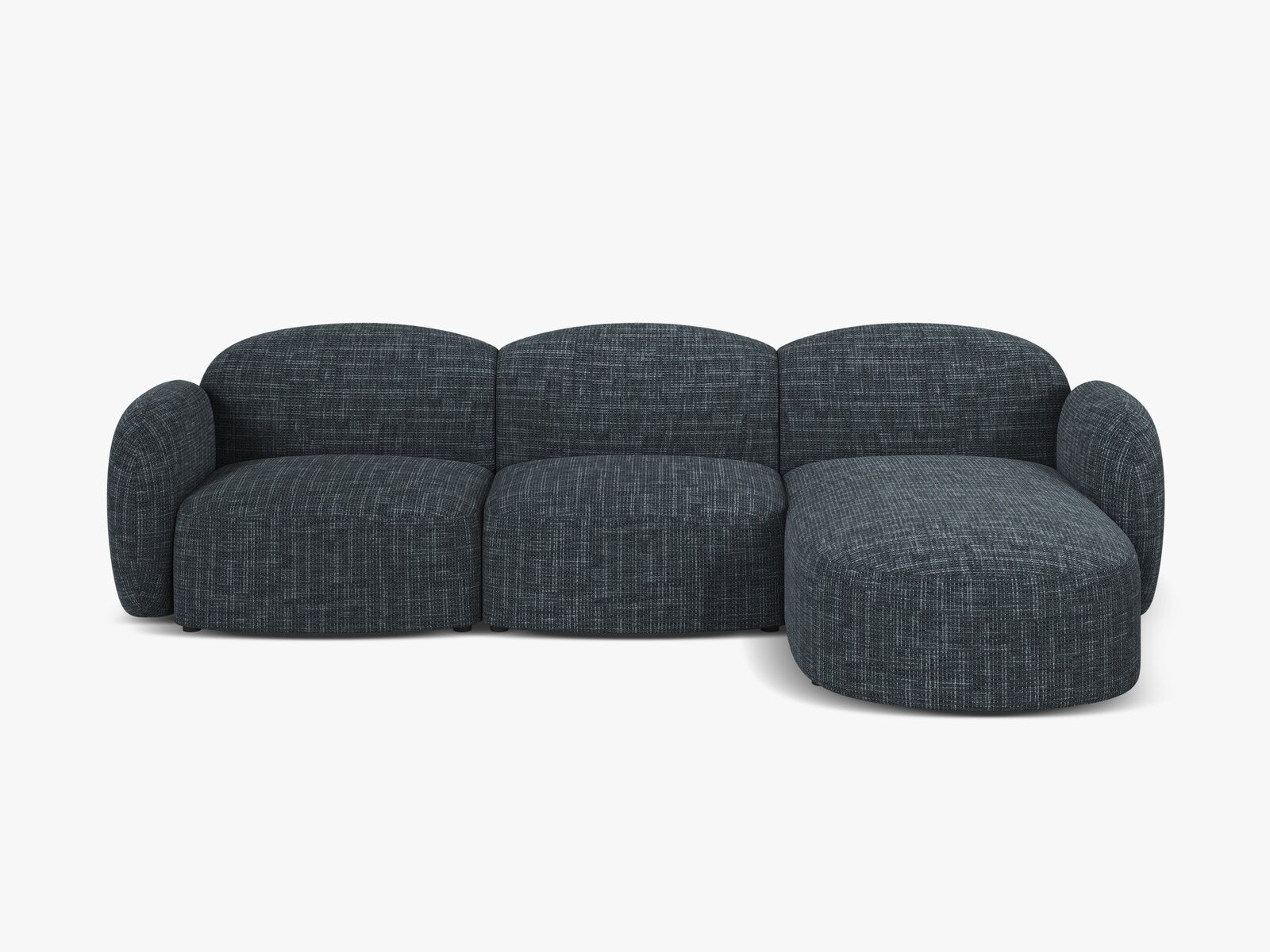 Micadoni Ecksofa Blair 4-Sitzer Rechts Strukturierter Stoff Baltimore Marineblau