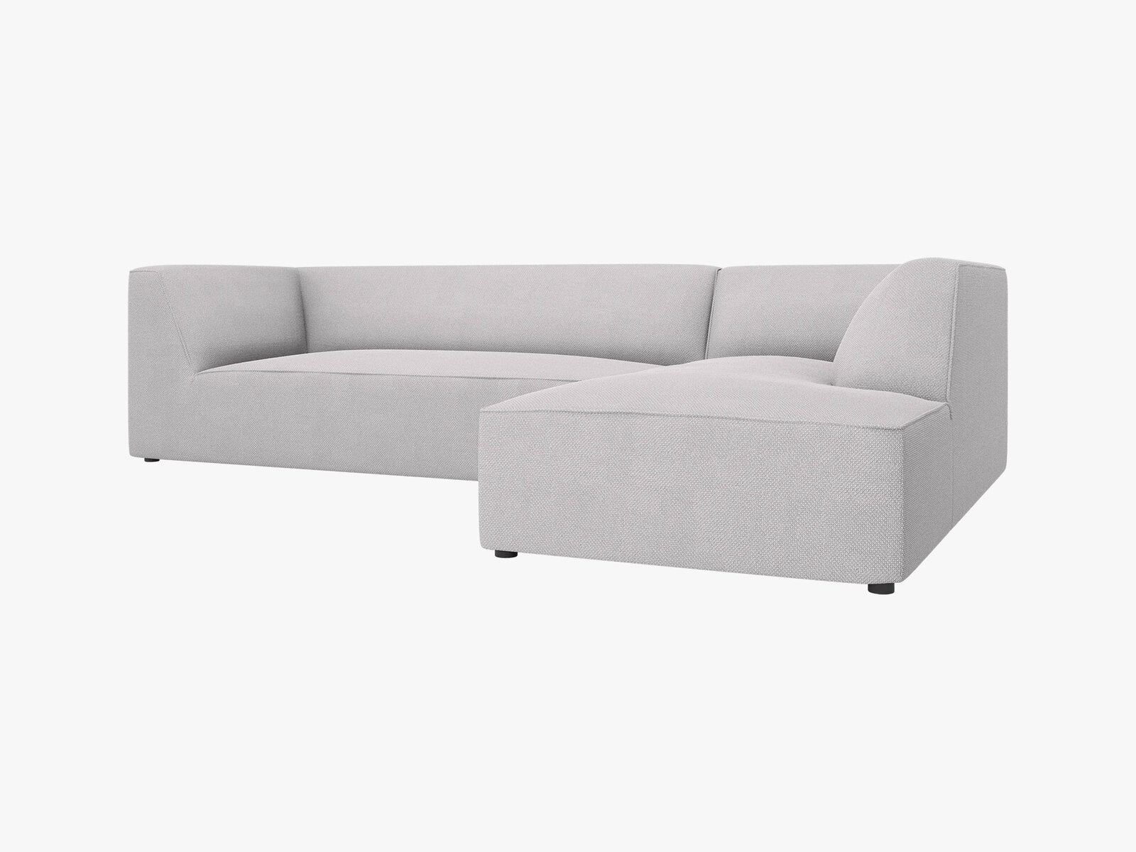 Micadoni 4-Sitzer Modular Sofa Ruby Rechts Strukturierter Stoff Ottawa Hellgrau
