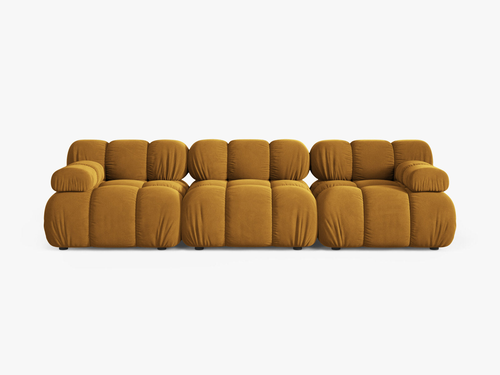 Micadoni Modulares Sofa Bellis 3-Sitzer Samt Bluvel Gelb