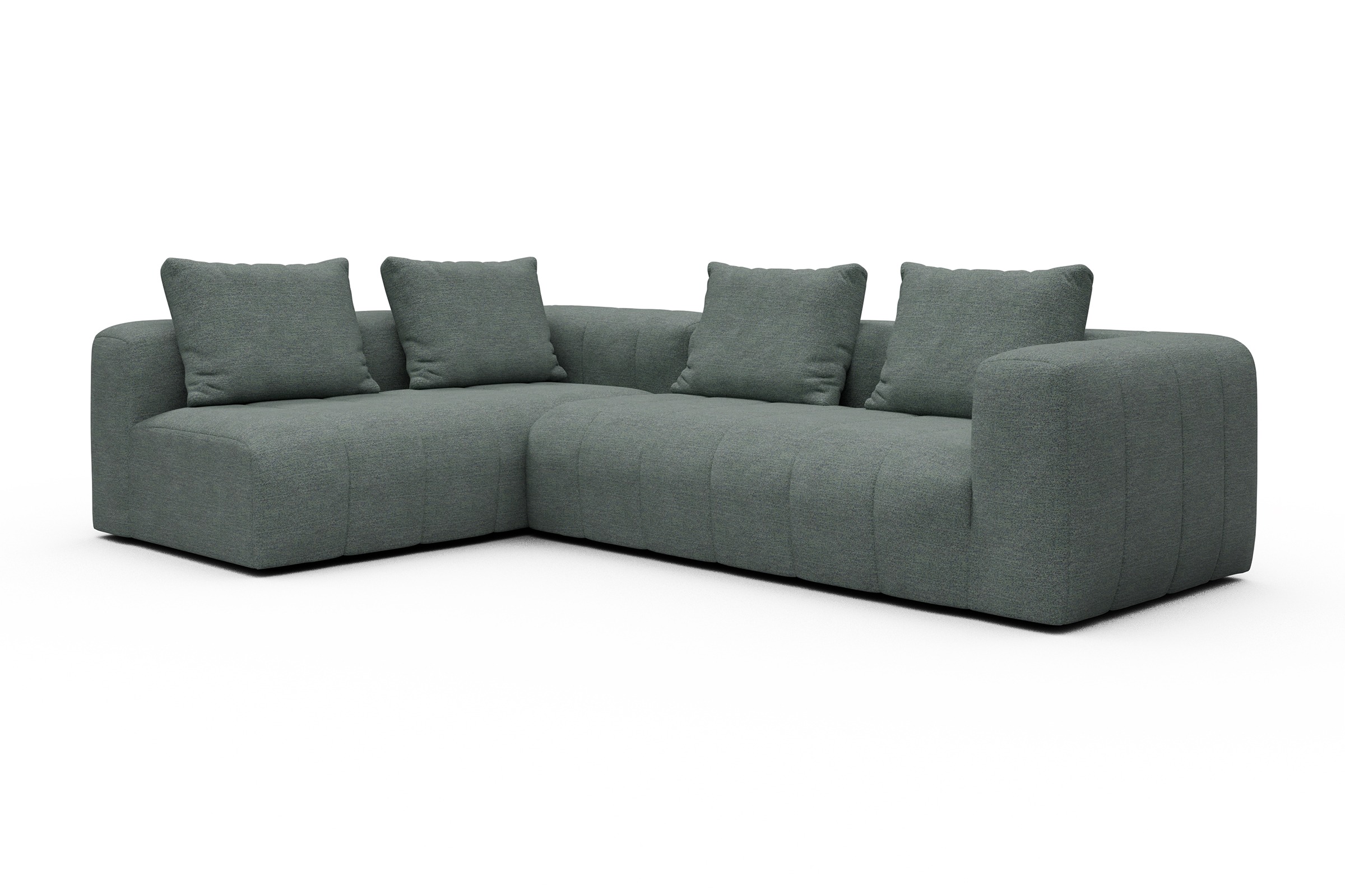 Ecksofa Hugo 2x 2,5-Sitzer Armlehne rechts Carreno-Ice-Blue