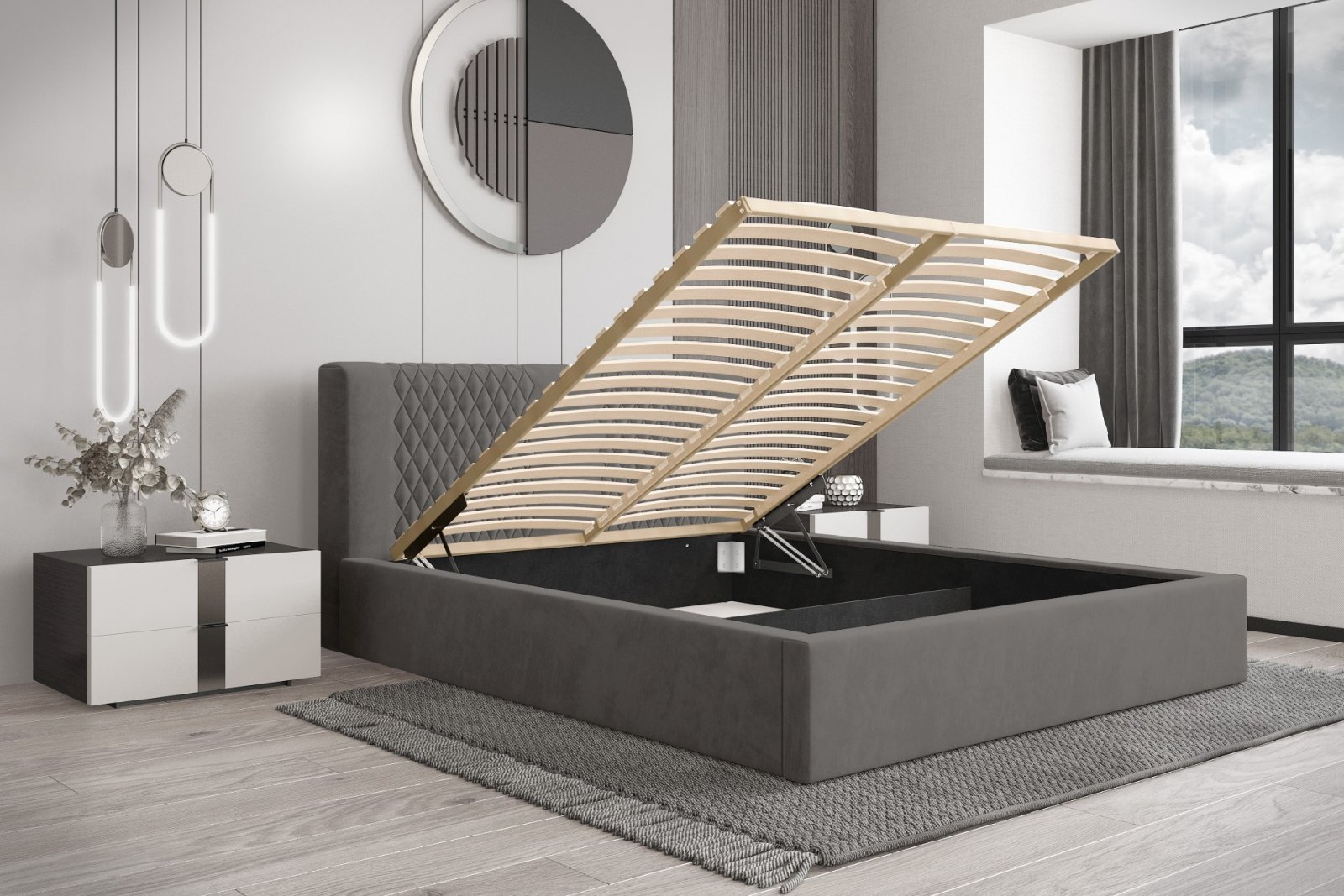Polsterbett Orio Chenille 180x200 mit Holzrahmen Ditra-New 14