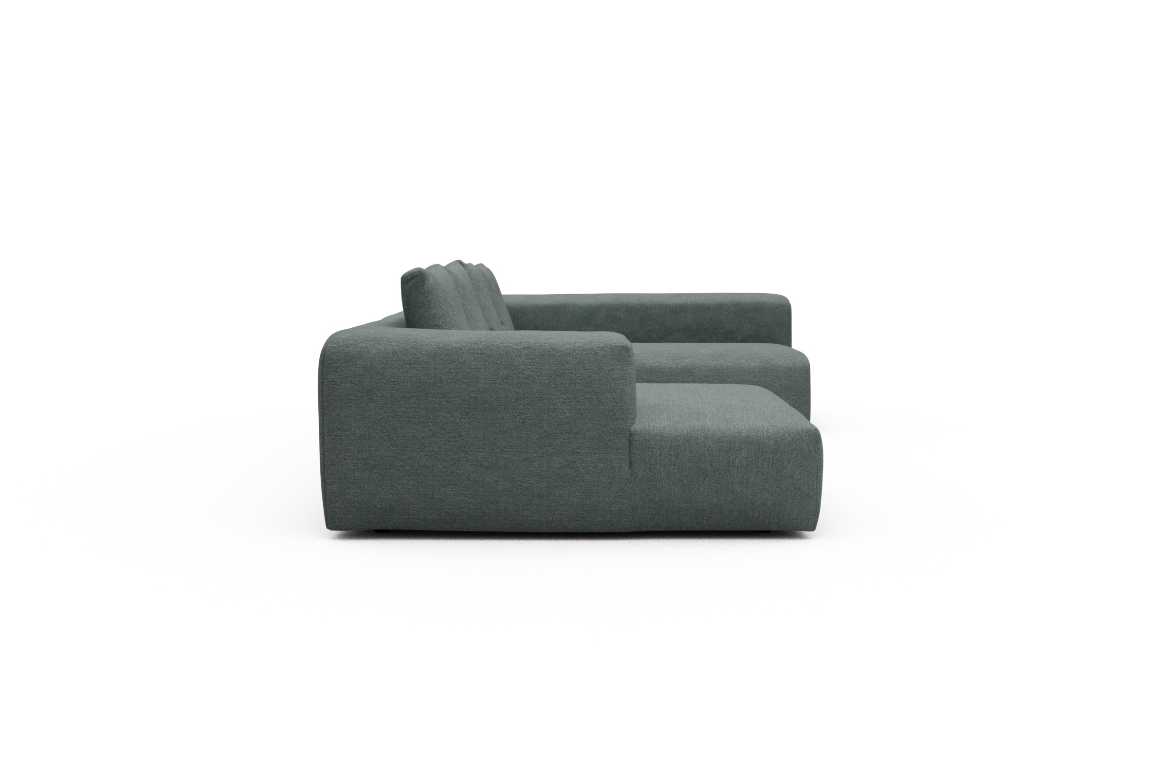 Wohnlandschaft Fred Chaiselongue links mit 2-Sitzer und lange Armlehne rechts Carreno-Ice-Blue