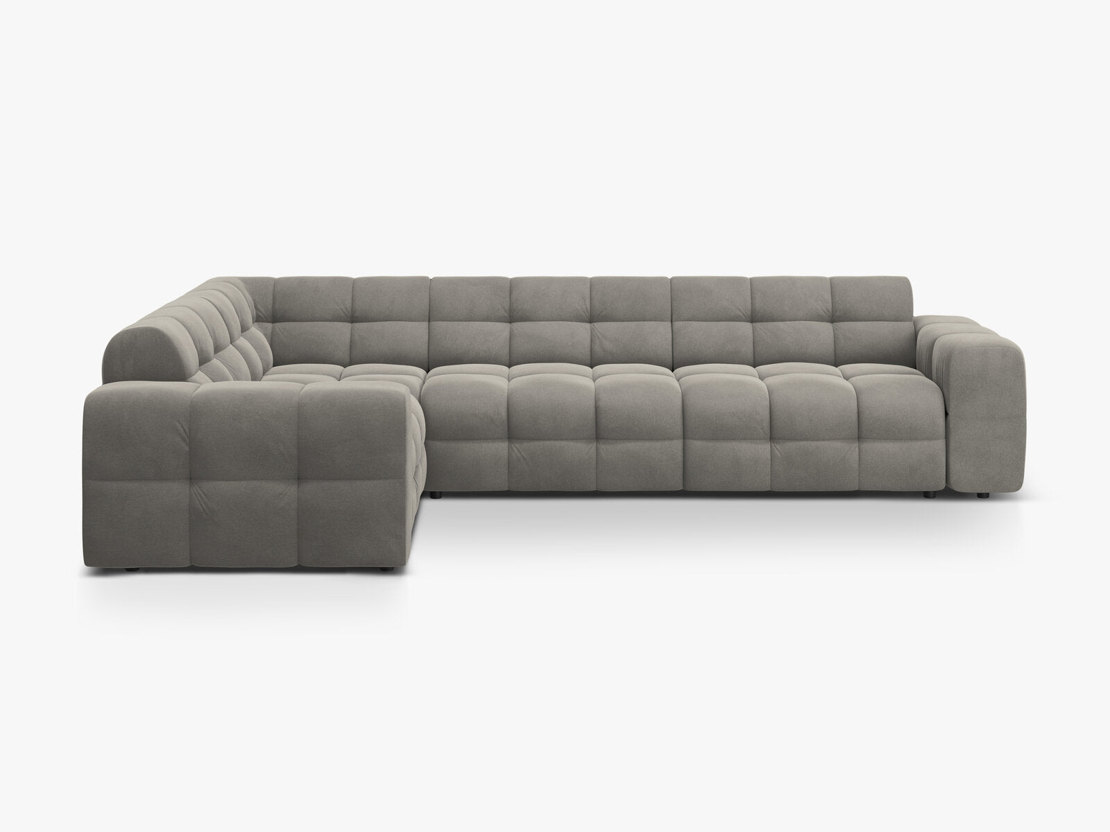 Micadoni Ecksofa Kendal 6-Sitzer Links Samt Magic Velvet Dunkelgrau