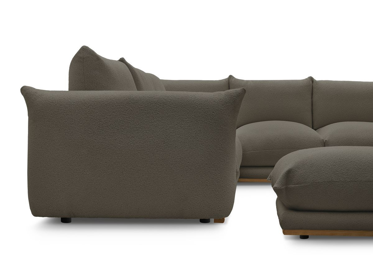 Bobochic Ernest Ecksofa mit Pouf Bouclé-Stoff Braun
