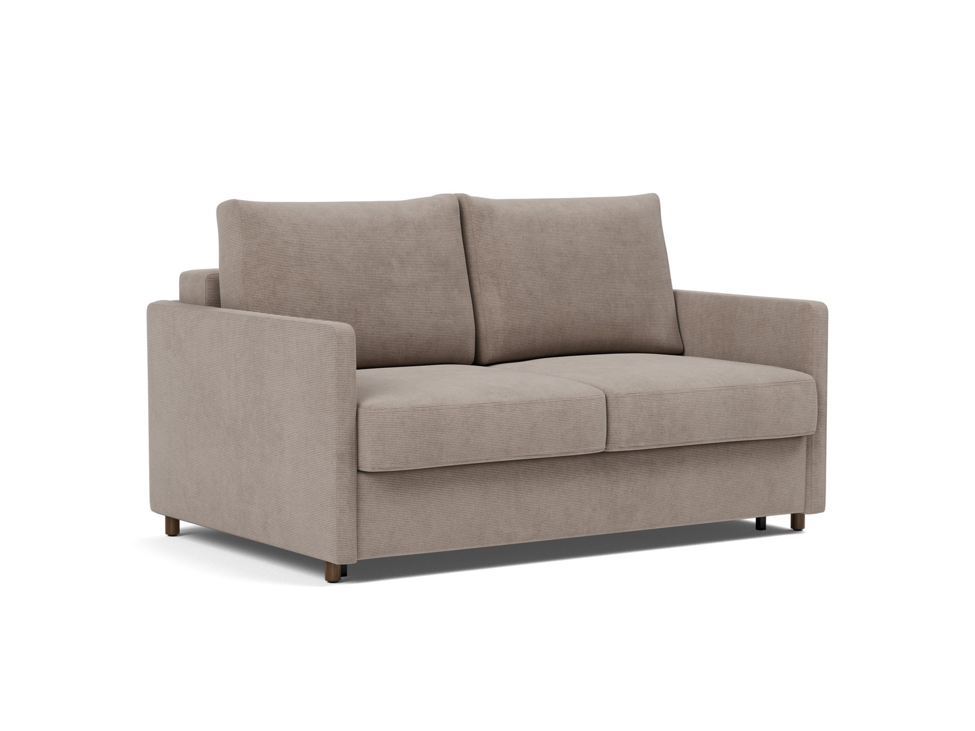 Schlafsofa Neah mit Slim-Armlehnen 140 Kord Cordufine 318-Beige