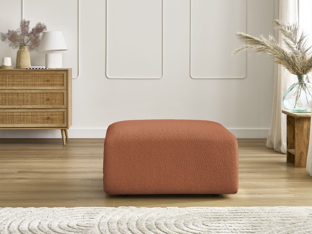 Bobochic Tina Pouf Bouclé-Stoff Orange