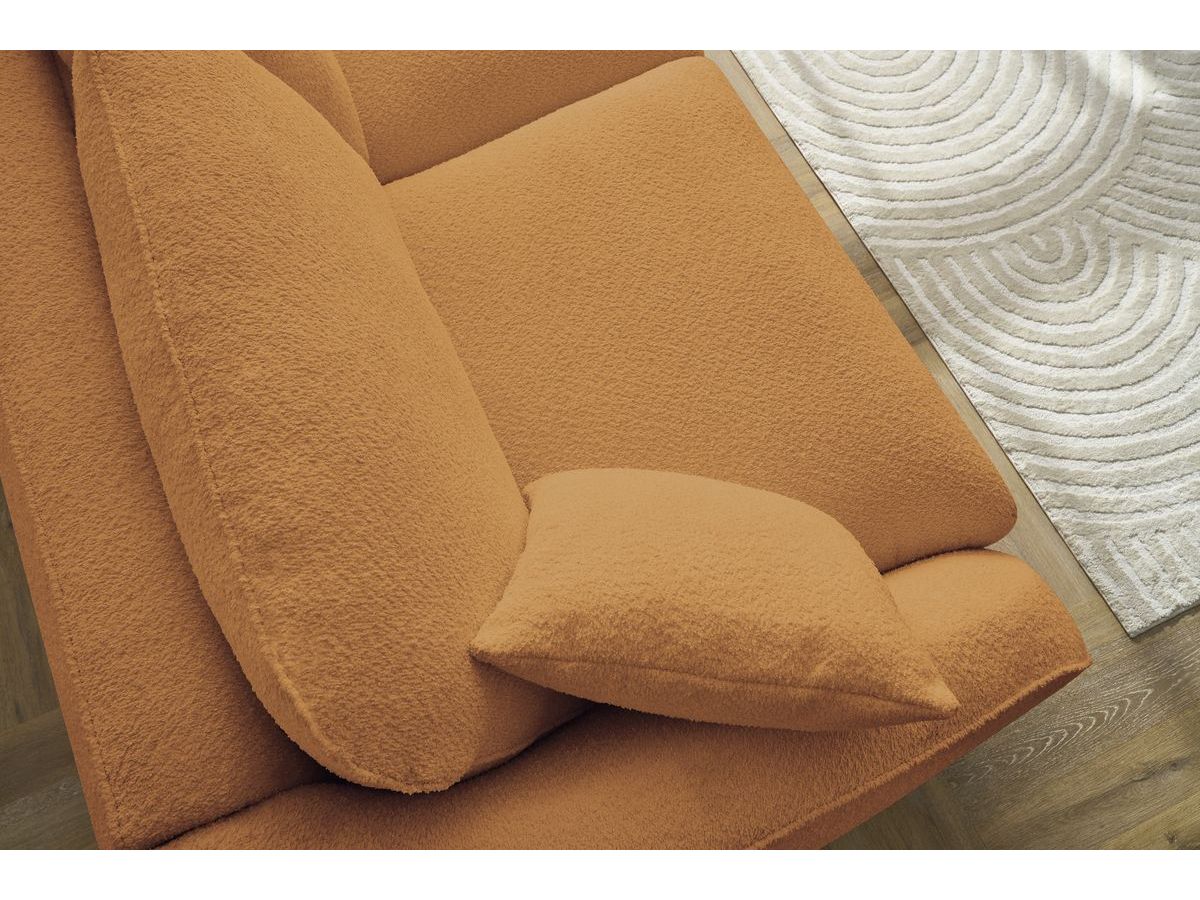 Bobochic Cezanne Schlafsofa 3-Sitzer Bouclé-Stoff Gelb, Liegefläche 160 × 194 cm