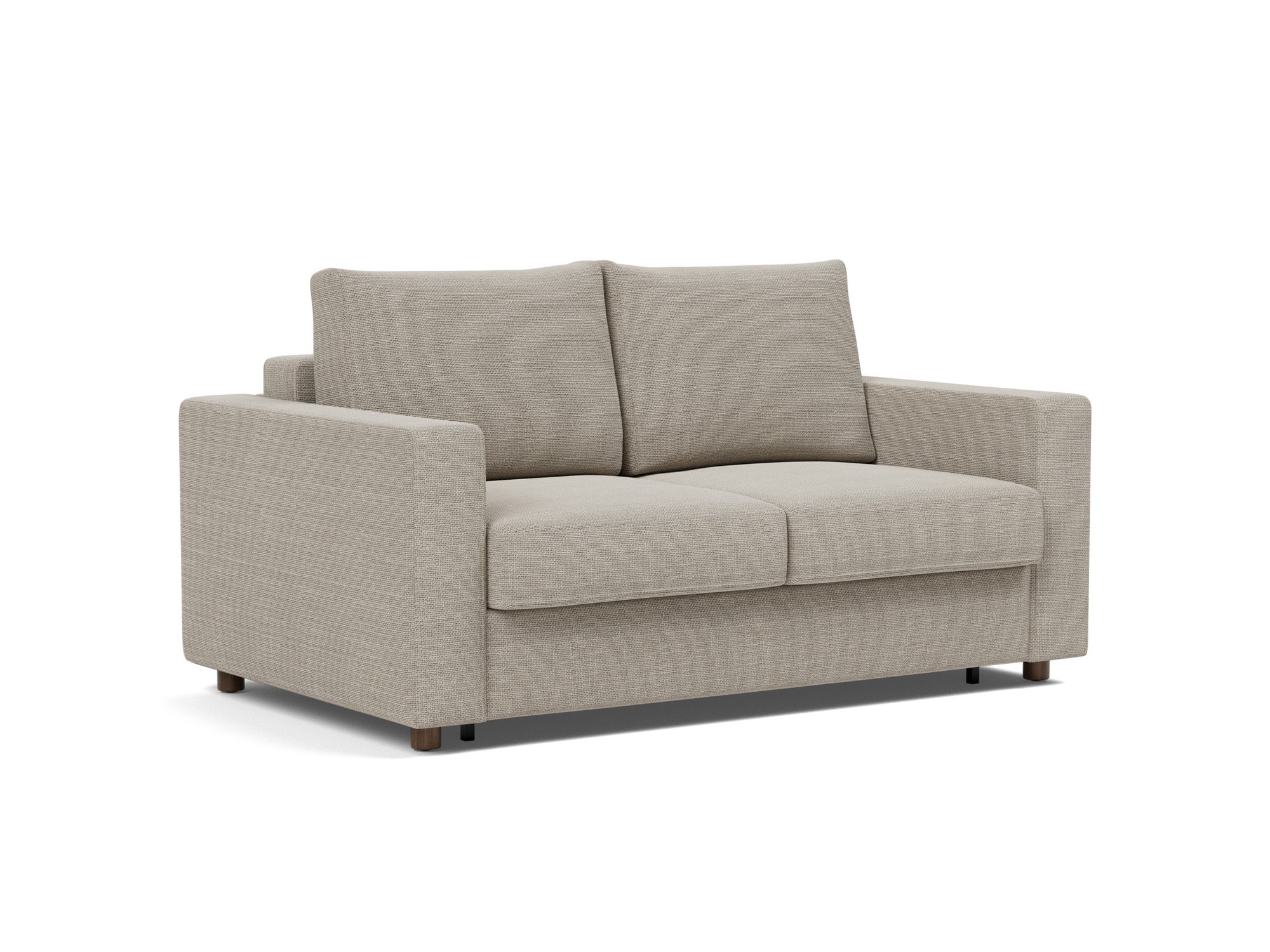 Schlafsofa Neah mit Standard-Armlehnen 140 Strukturierter Stoff Kenya 579-Gravel