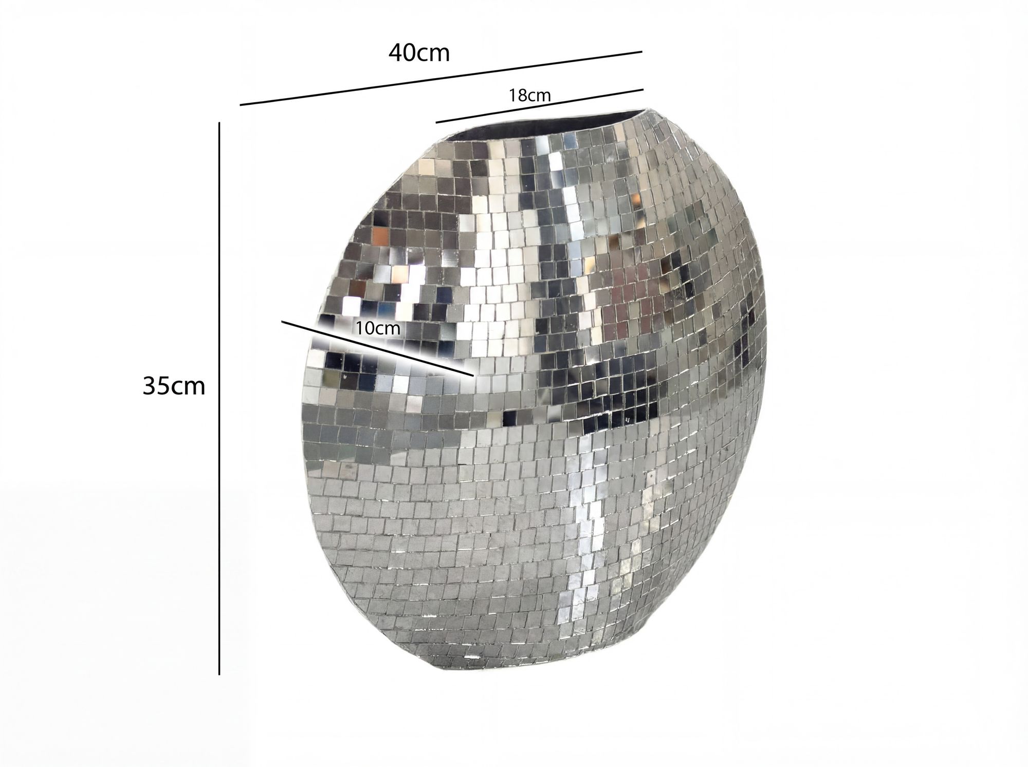 Tischvase Moskenes Metall Silber Ø 40 cm