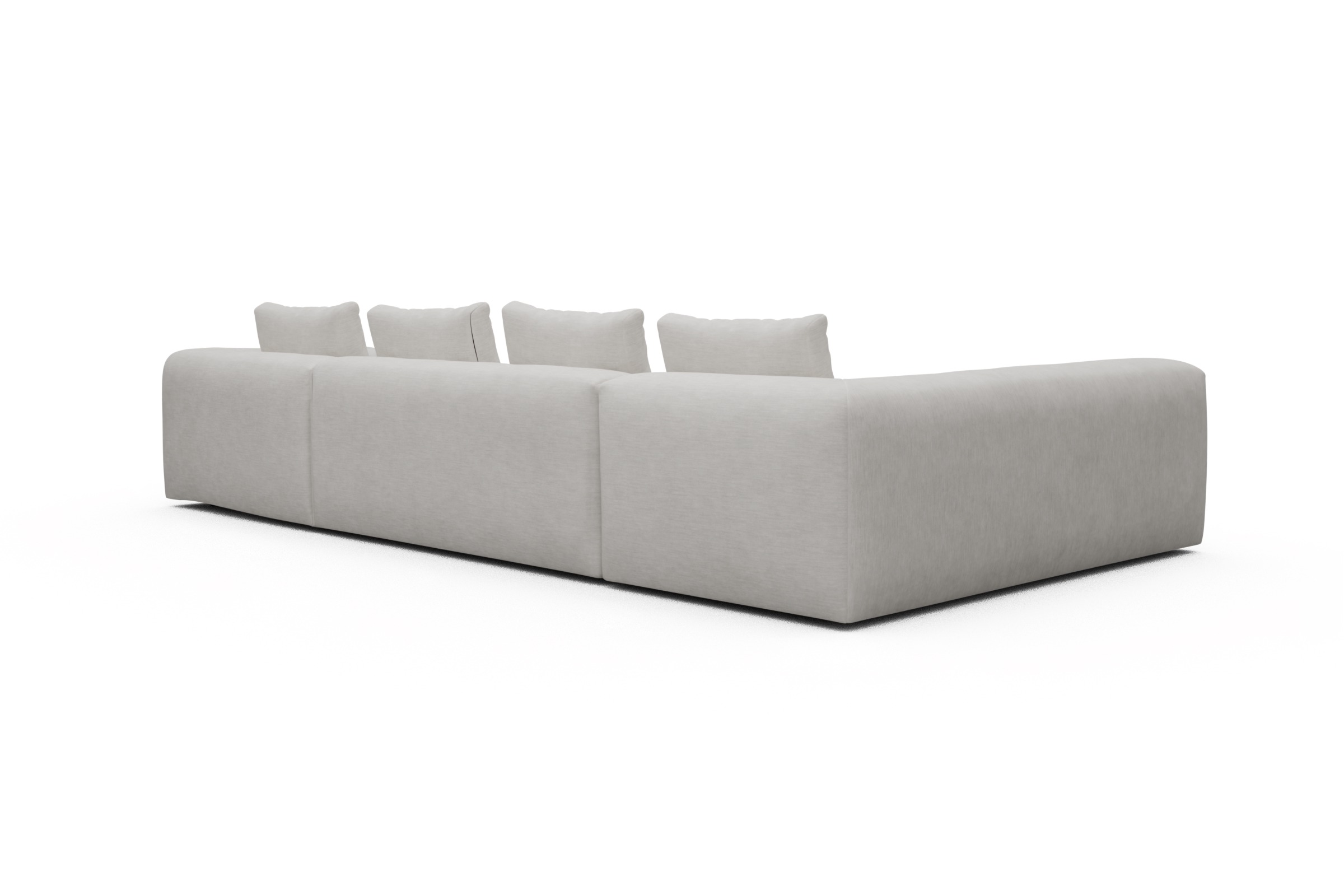 Wohnlandschaft Fred Chaiselongue rechts mit 2-Sitzer und lange Armlehne links Vivus-Dusty-Off-White