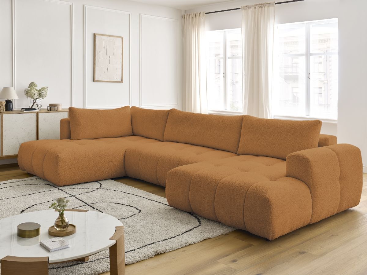 Bobochic Fuji Wohnlandschaft Bouclé-Stoff Gelb Ecke rechts