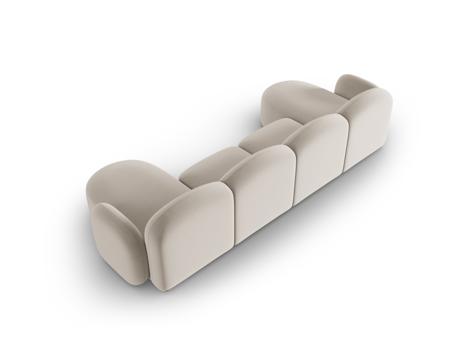 Micadoni Panorama Sofa Blair 6-Sitzer Samt Casino Hellbeige
