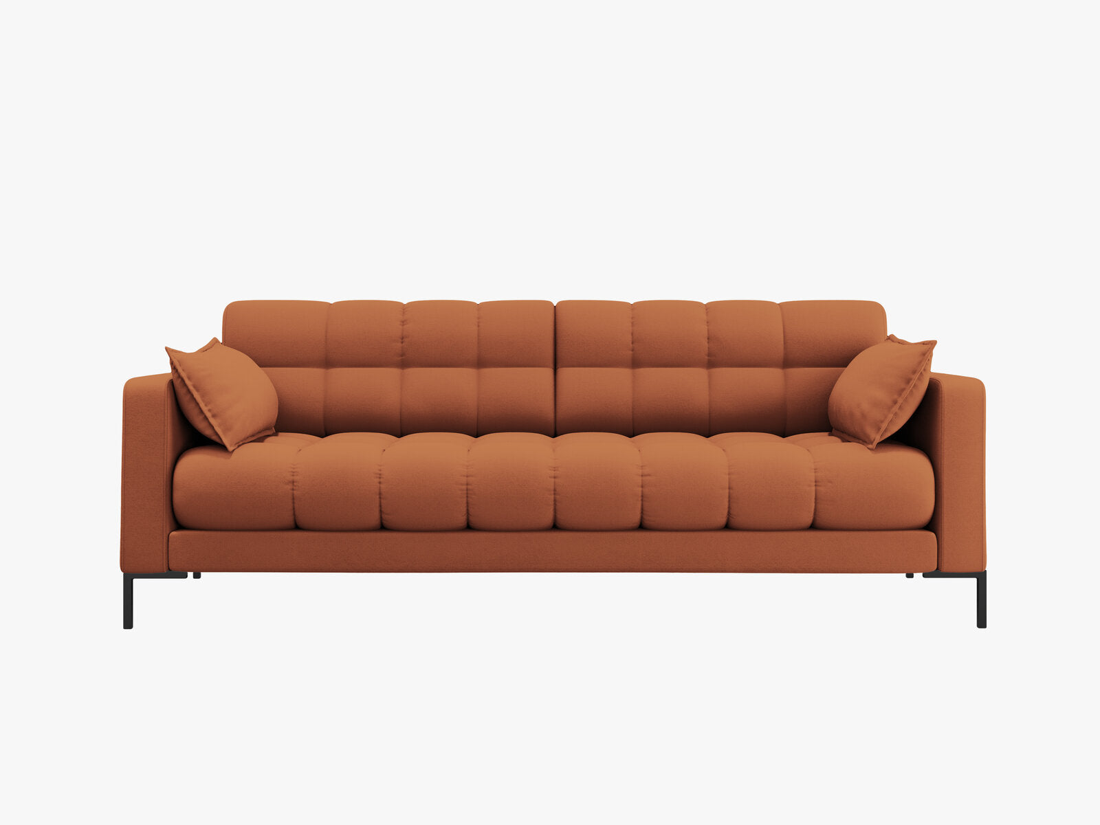 Micadoni Sofa Mamaia 3-Sitzer Strukturierter Stoff Neve Ziegel schwarze Beine