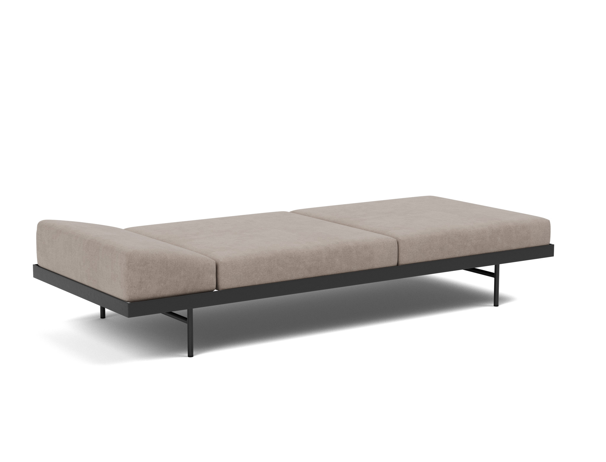 Tagesbett Puri Kord Cordufine 318-Beige Beine mit Nussbaumtisch