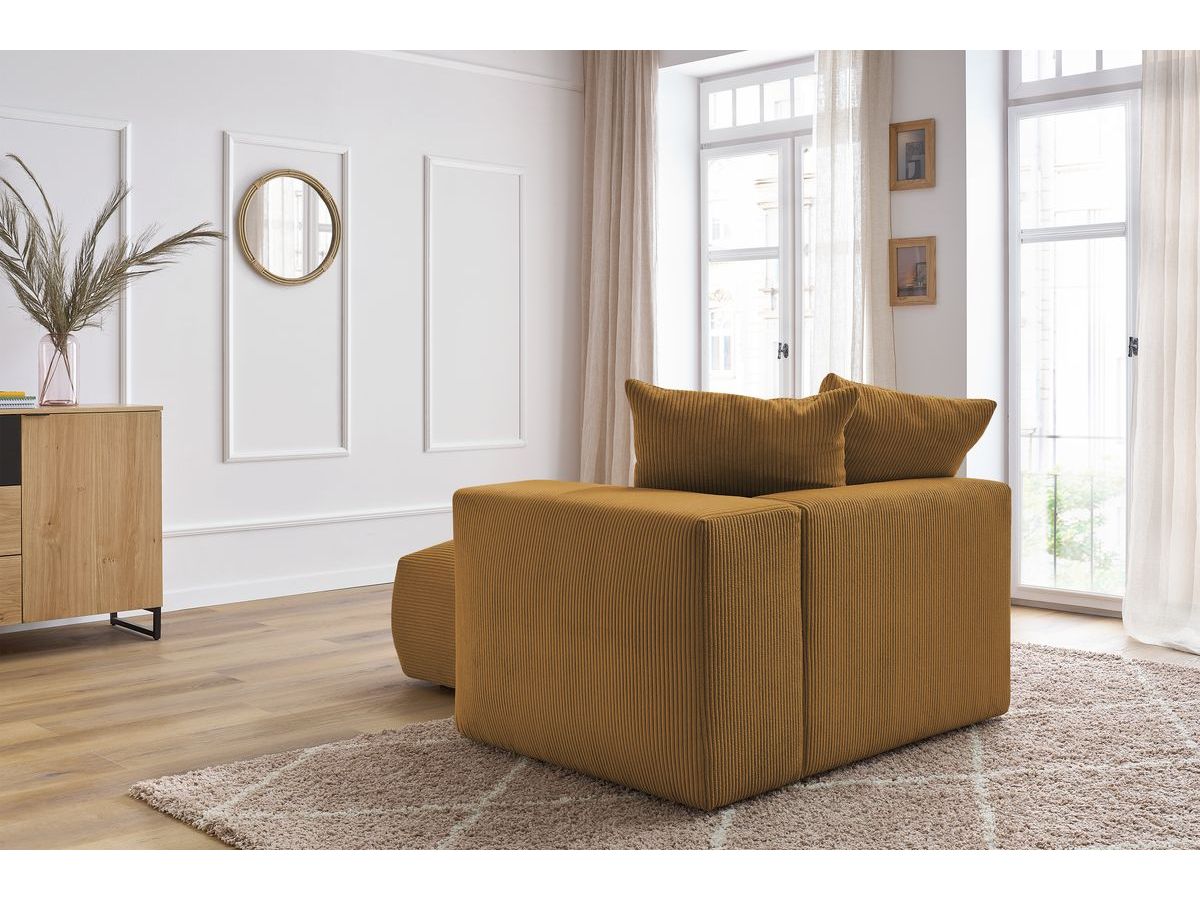 Bobochic Voltaire Méridienne-Modul Cordsamt Gelb Ecke rechts