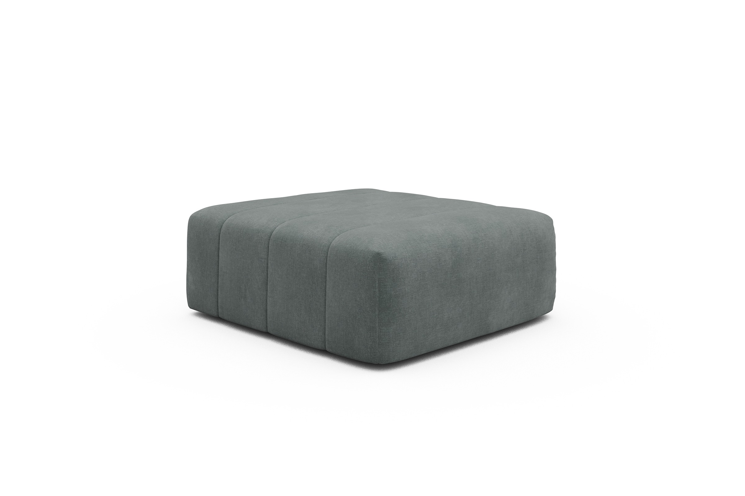 Sitzhocker Hugo Ottomane Smooth-Silver-Grey