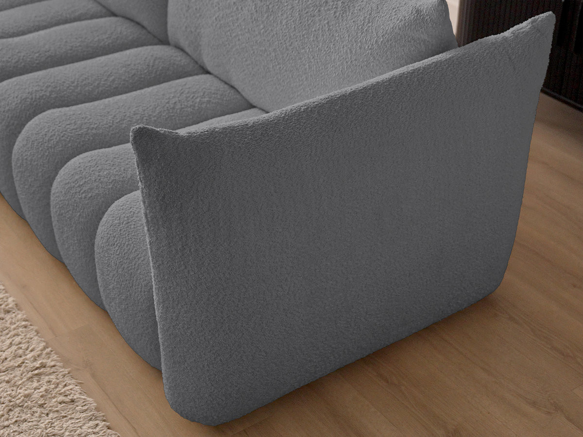 Bobochic Azra Ecksofa 325 × 112 cm Bouclé-Stoff Dunkelgrau Ecke links