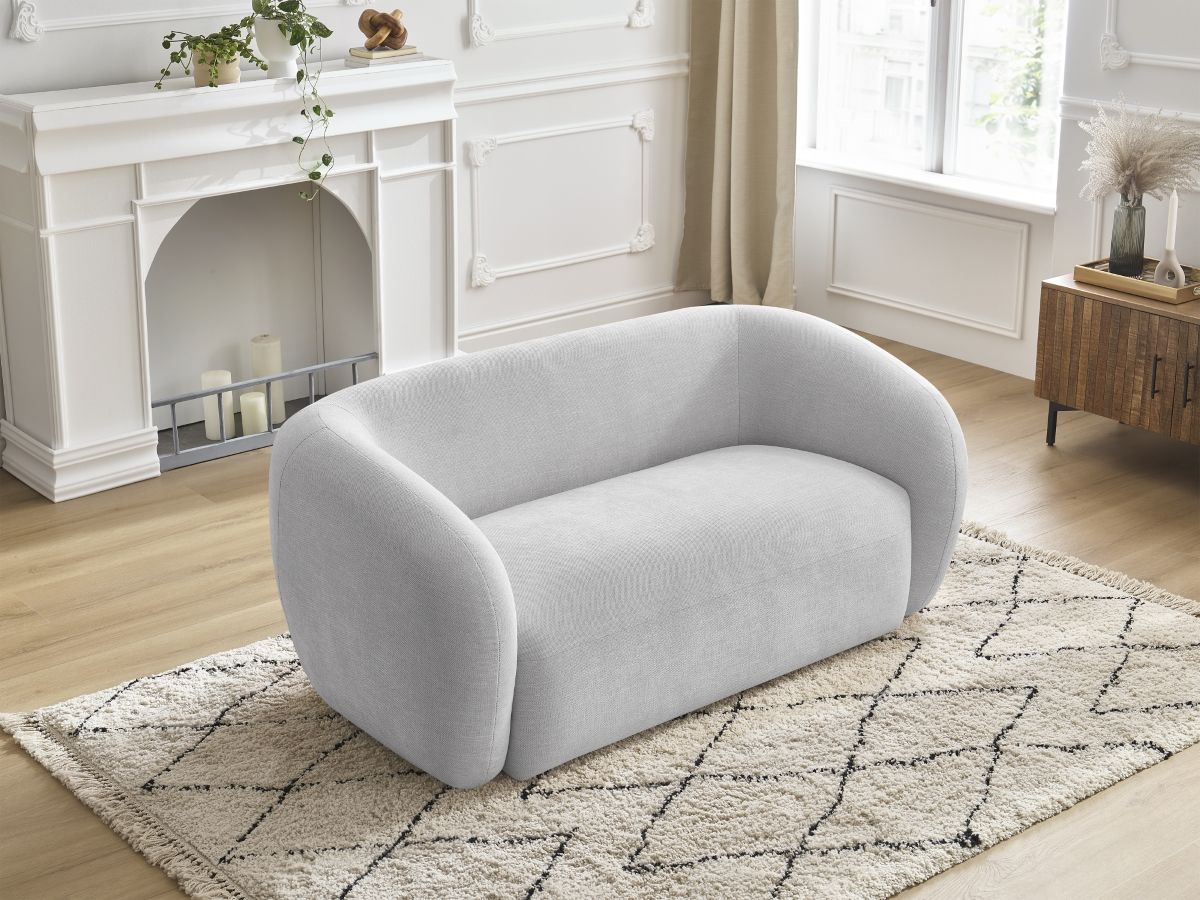 Bobochic Celine Sofa 2-Sitzer Stoff Hellgrau