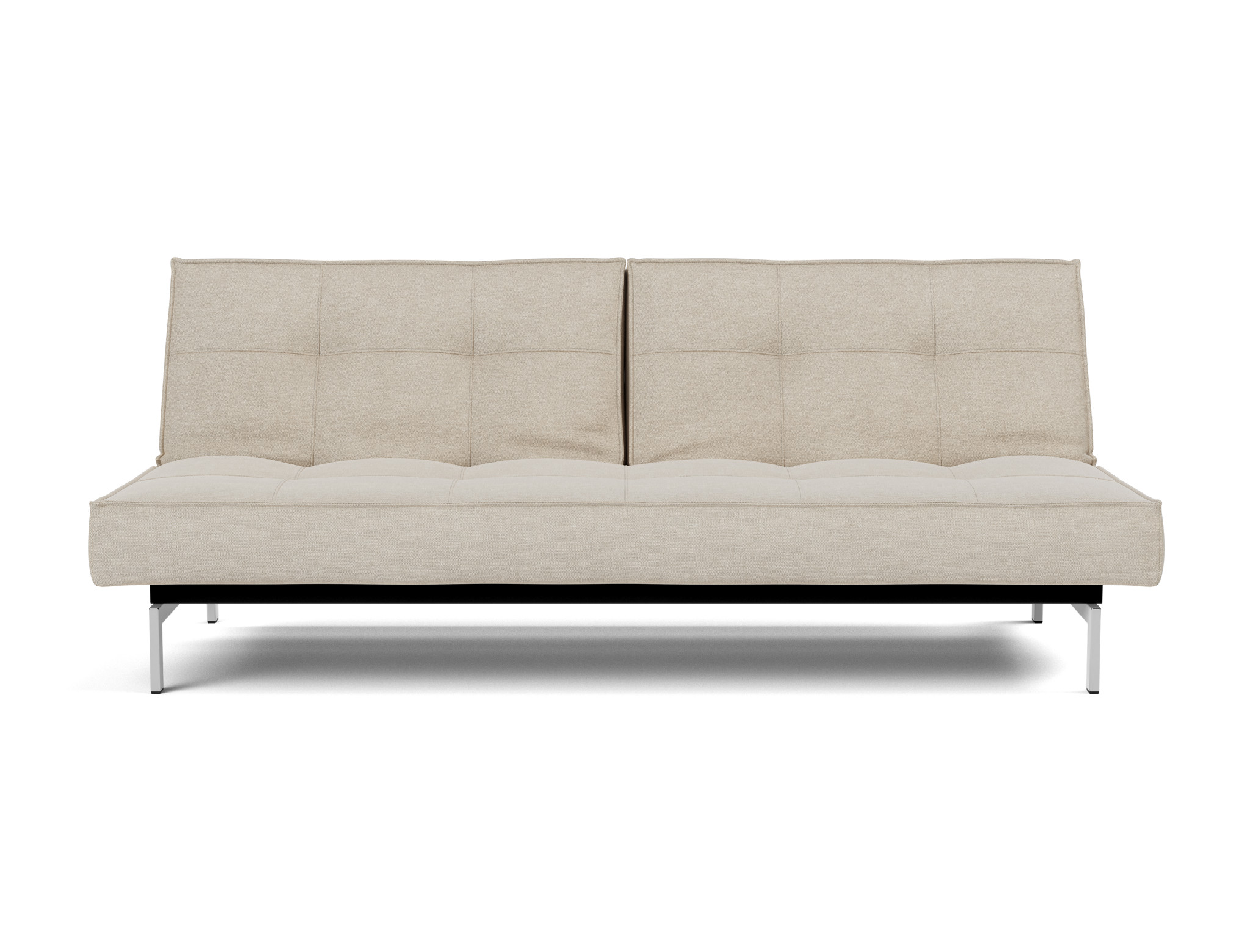 Schlafsofa Splitback Flachgewebe Phobos 586-Latte Beine Chrom