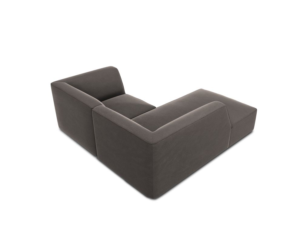 Cosmopolitan Design Ecksofa Siena 3-Sitzer Samt Salvador Dunkelgrau Links