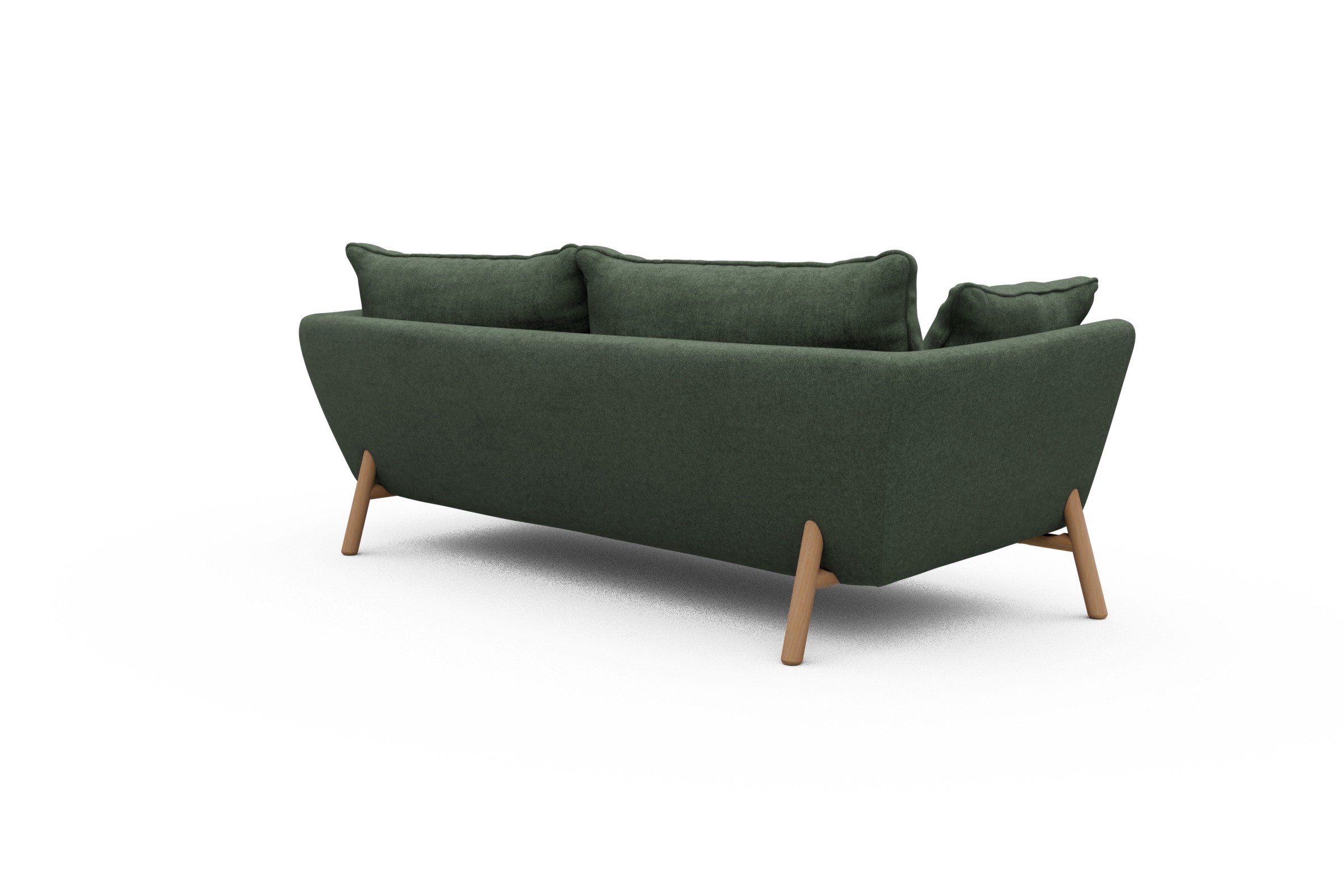 Sofa Emil PREMIUM 3-Sitzer Beinfarbe Eiche Natur Casone-Forest-Green