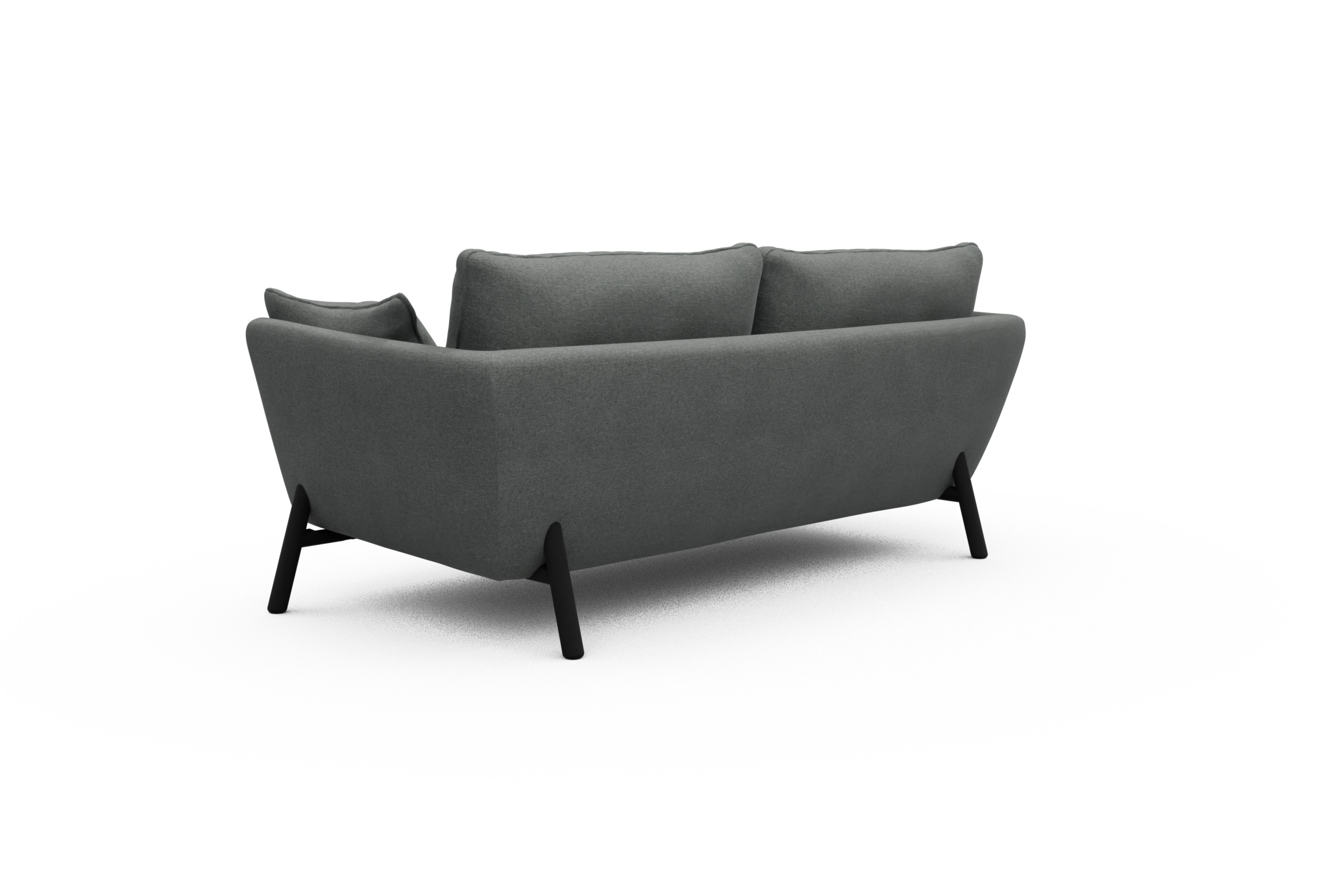 Sofa Emil 2-Sitzer Beinfarbe Eiche Schwarz Satya-Steel