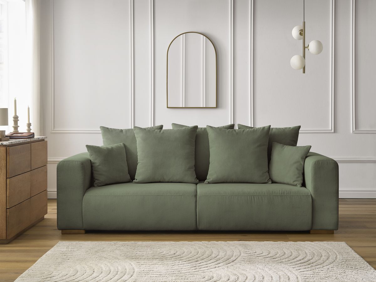 Bobochic Sidonie Sofa 3-Sitzer Cordsamt Grün