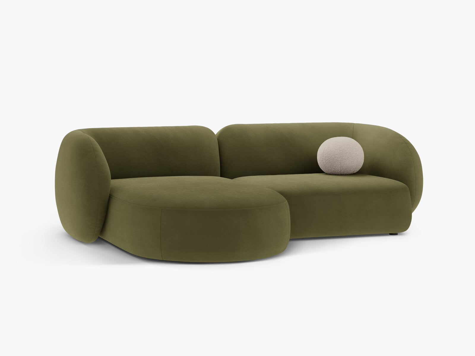 Micadoni Ecksofa Kate 2-Sitzer Links Samt Grün