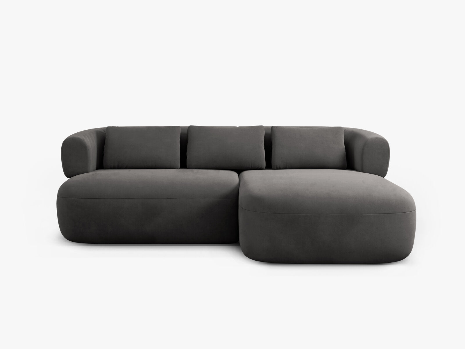 Micadoni 5-Sitzer Ecksofa Jenny Kleine Version Rechts Samt Salvador Dunkelgrau