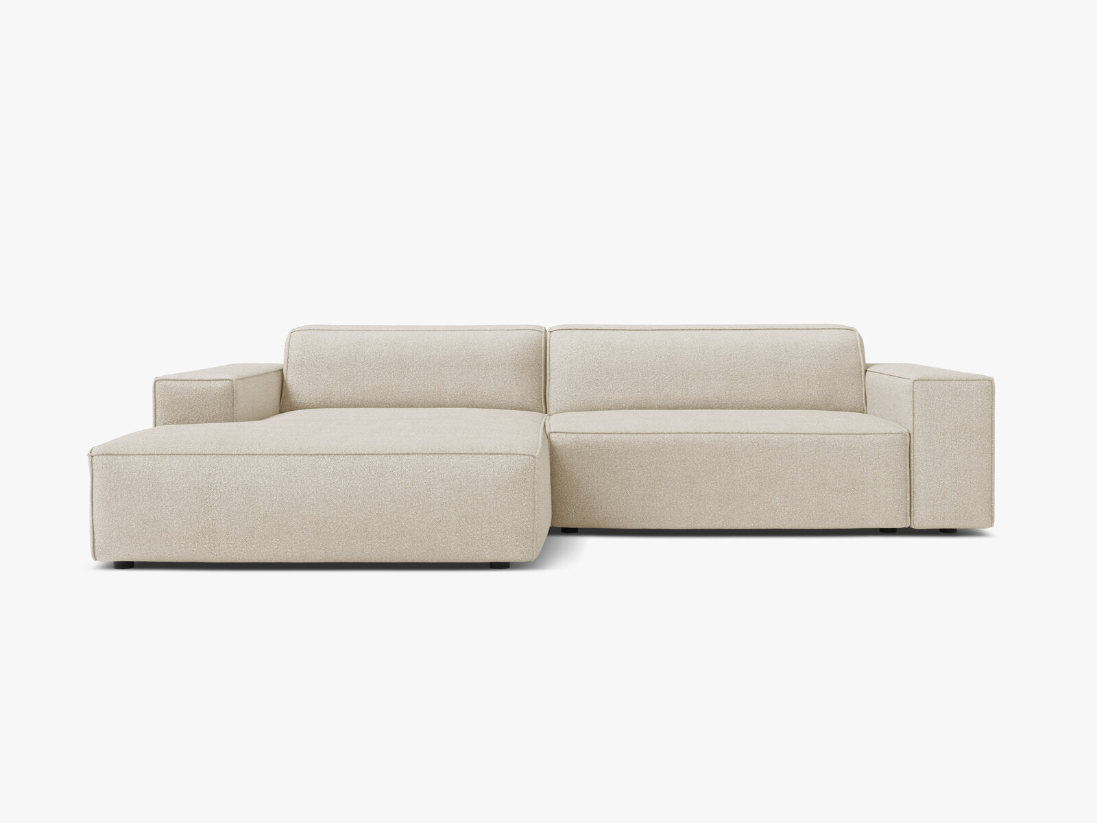 Micadoni Ecksofa Jodie 3-Sitzer Links Boucle Baloo Beige