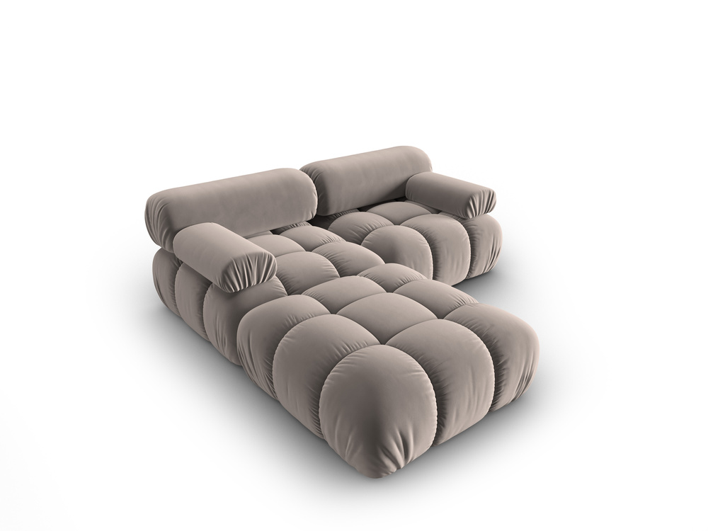 Cosmopolitan Design Modulares Ecksofa Cortina 3-Sitzer Samt Bluvel Cappuccino