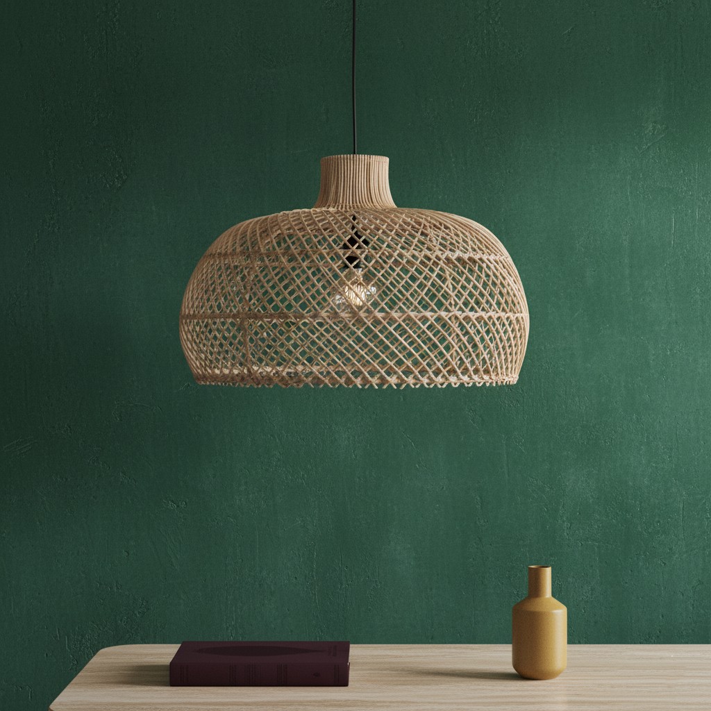 Raw Materials Maze Rattan-Hängelampe natur Ø 57x36cm