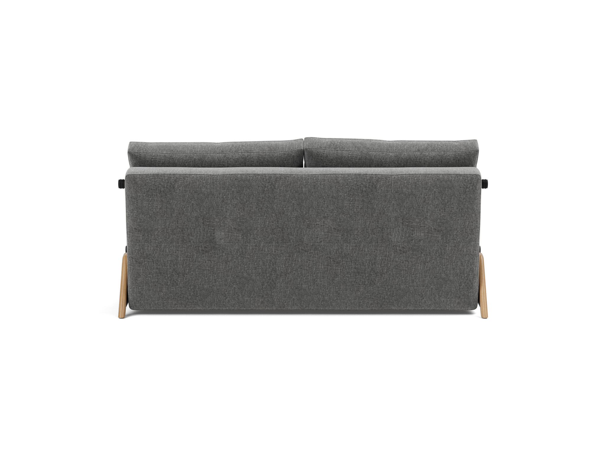Schlafsofa Cubed 160 Strukturierter Stoff Twist 563-Charcoal Beine Eiche
