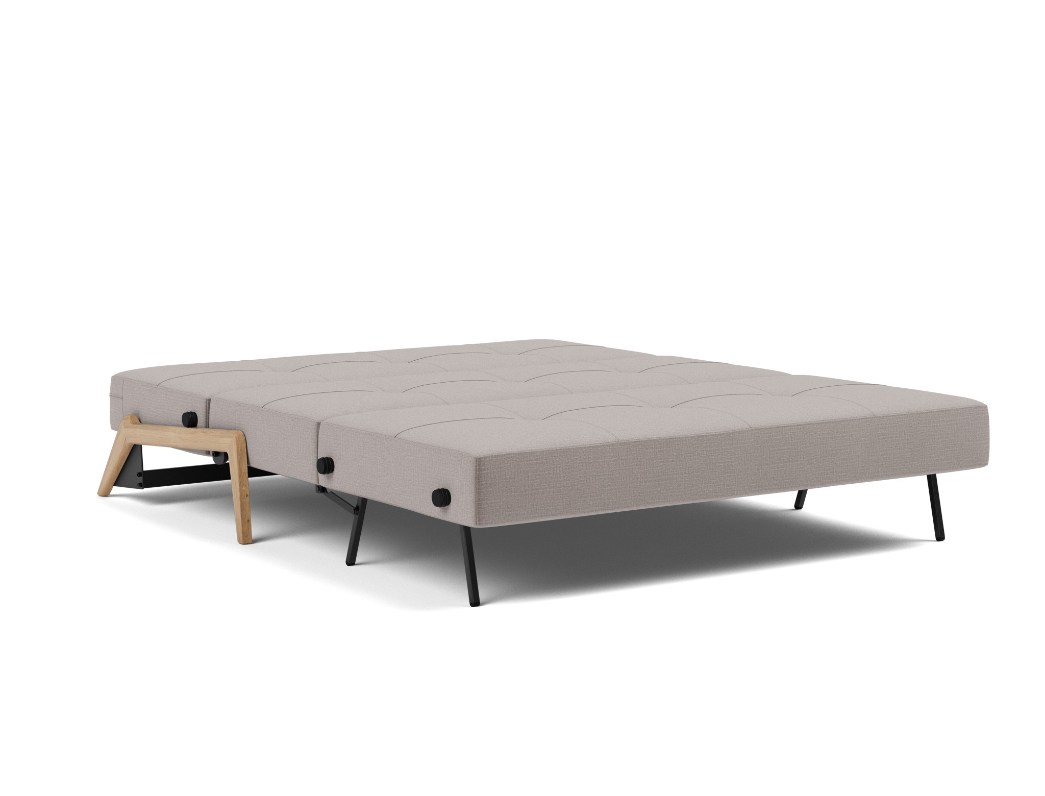 Schlafsofa Cubed 160 Chenille Esina 418-Truffle Beine Eiche