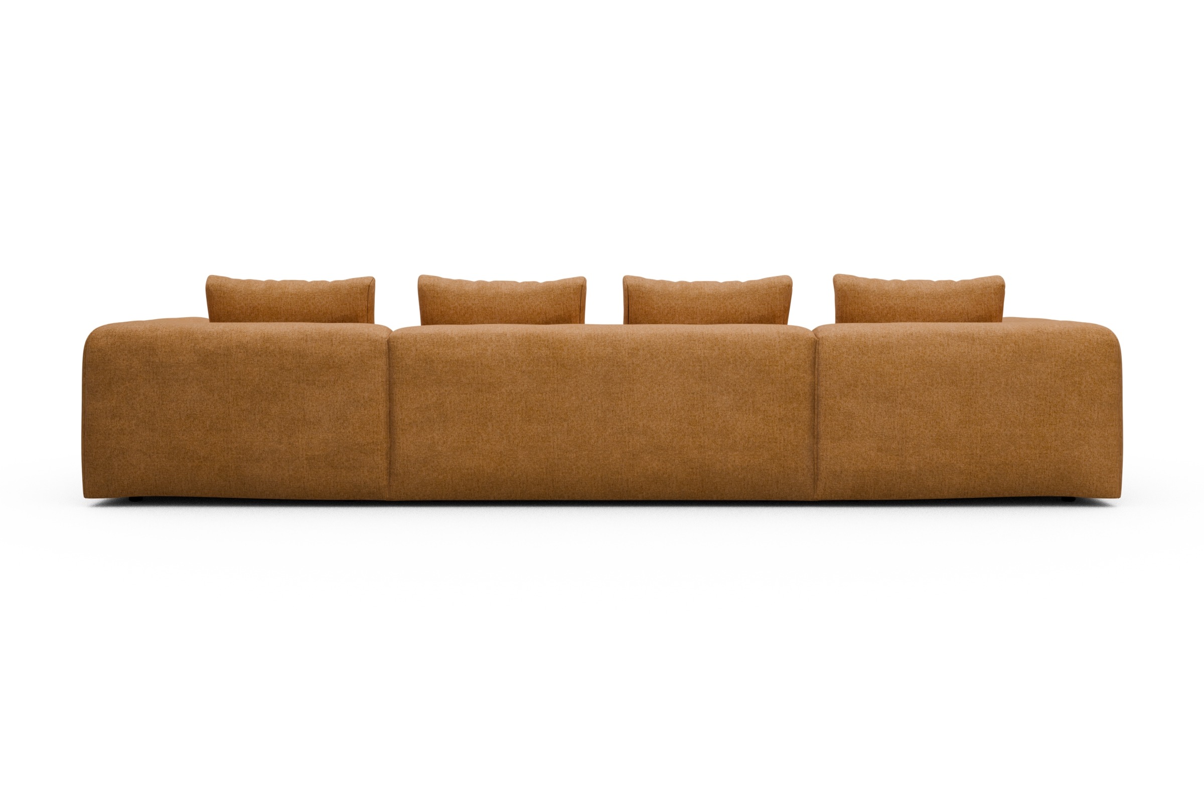 Wohnlandschaft Fred mit 2-Sitzer und Chaiselongue beidseitig Casone-Warm-Yellow