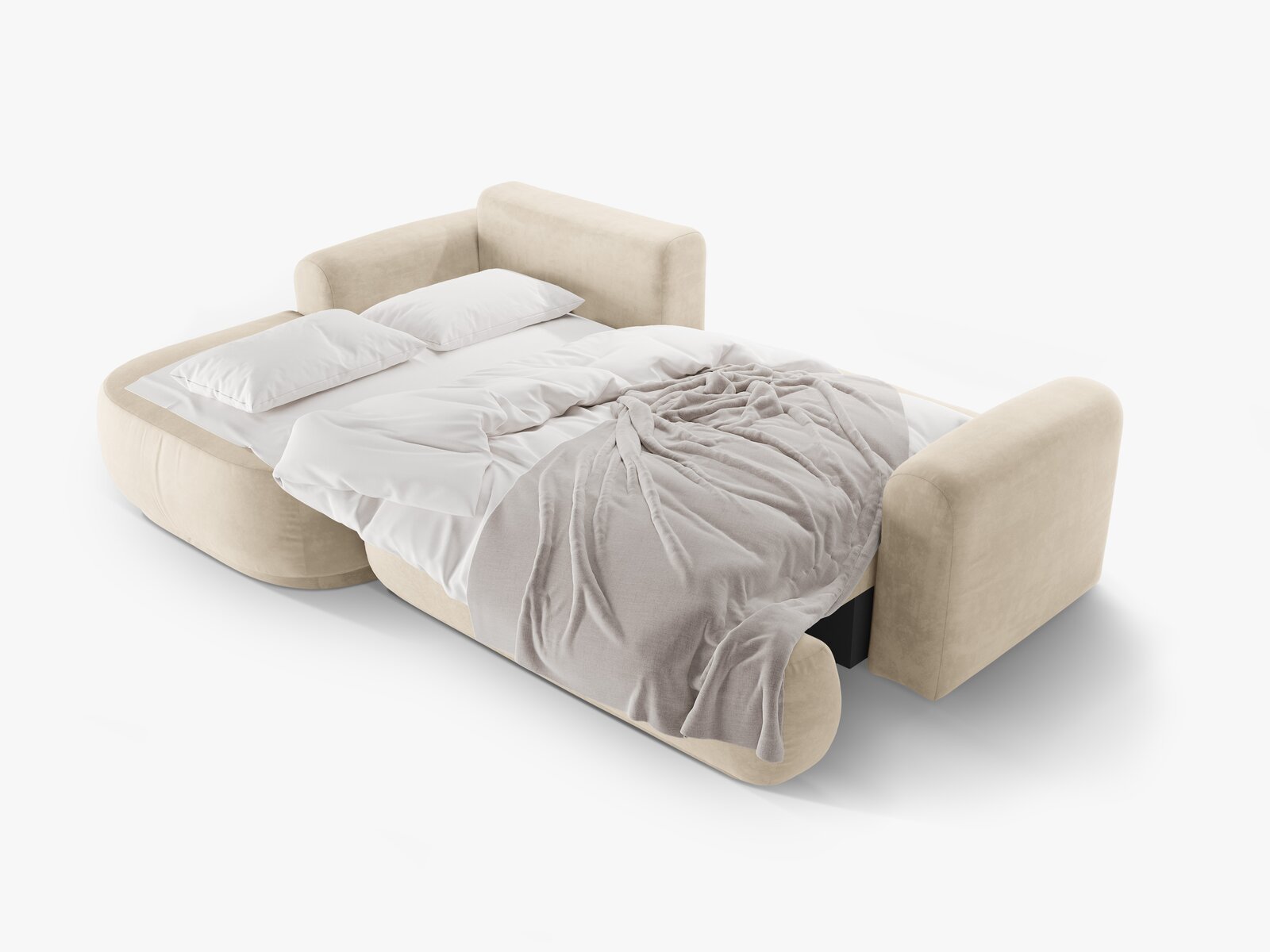 Micadoni Ella Ecksofa 5-Sitzer mit Schlaffunktion Links Samt Vogue Helles Beige