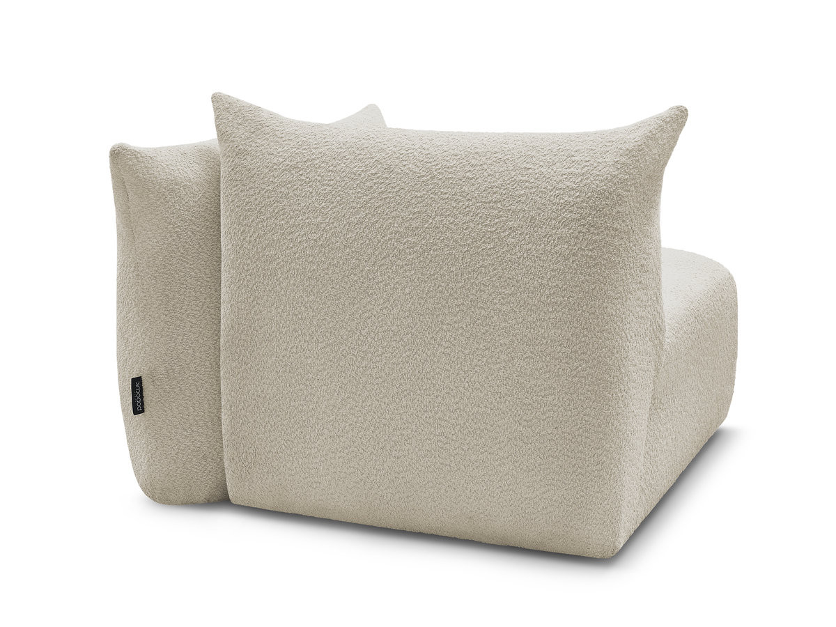 Bobochic Azra Sofamodul 1-Sitzer 117 × 112 cm Bouclé-Stoff Beige Ecke links