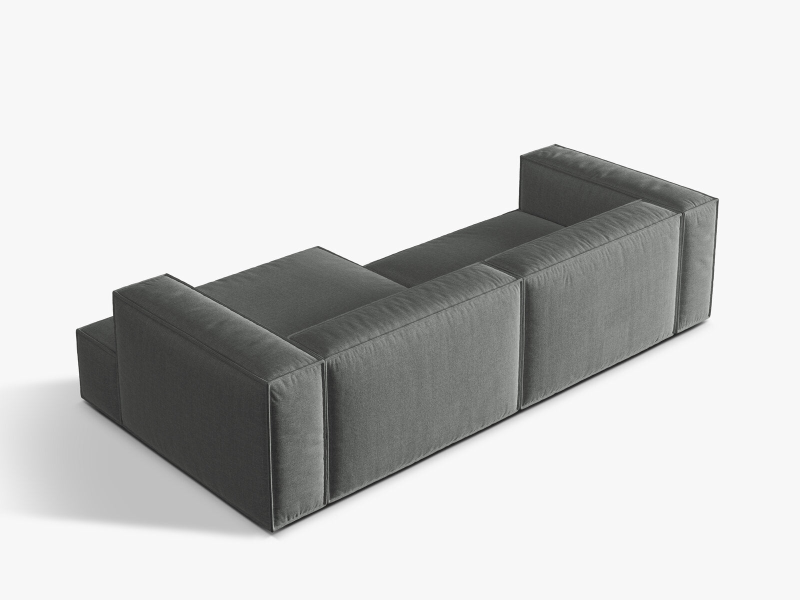 Micadoni Ecksofa Nuria 4-Sitzer Rechts Strukturierter Stoff Grau