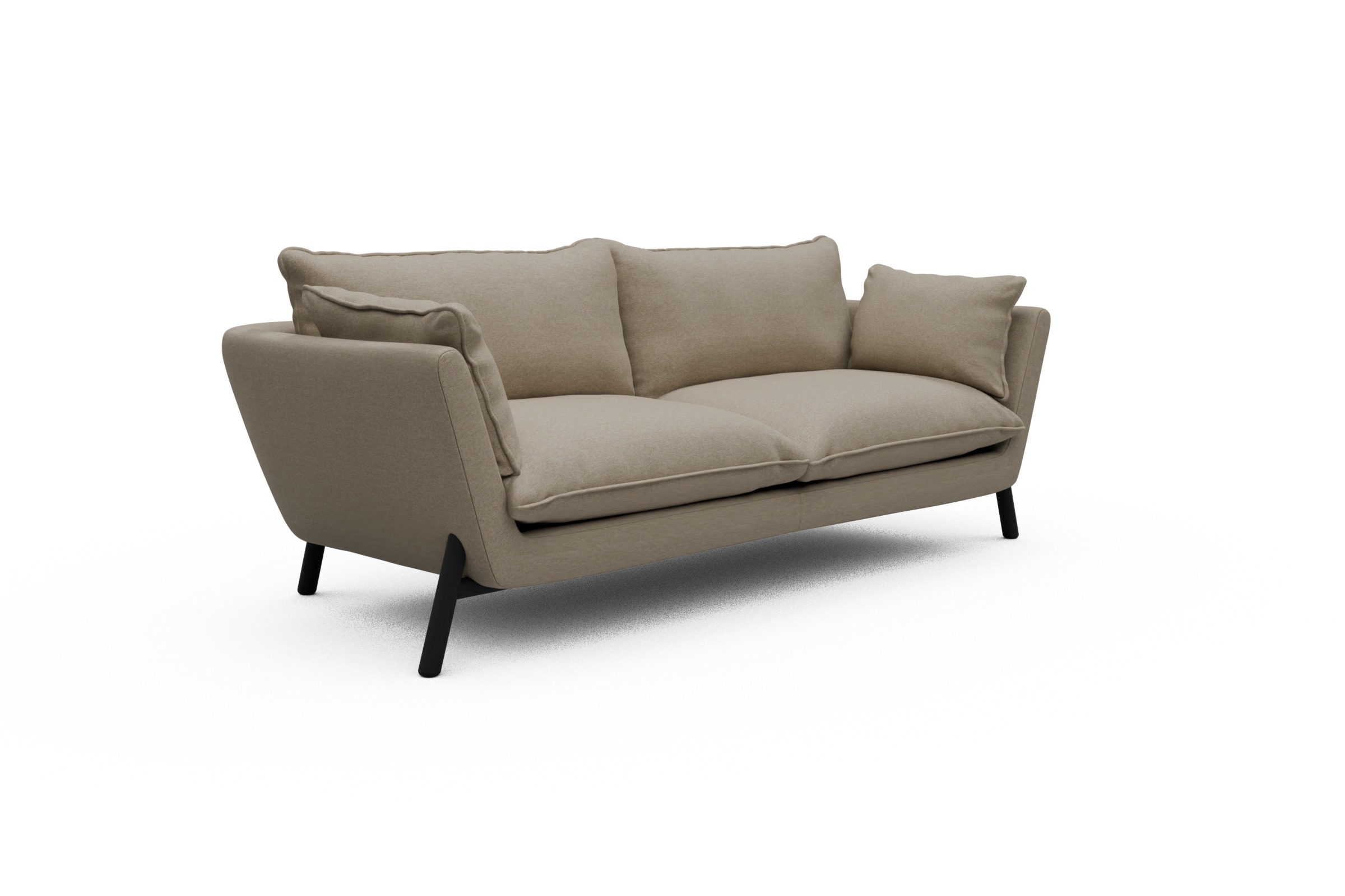 Sofa Emil PREMIUM 3-Sitzer Beinfarbe Eiche Schwarz Satya-Natural