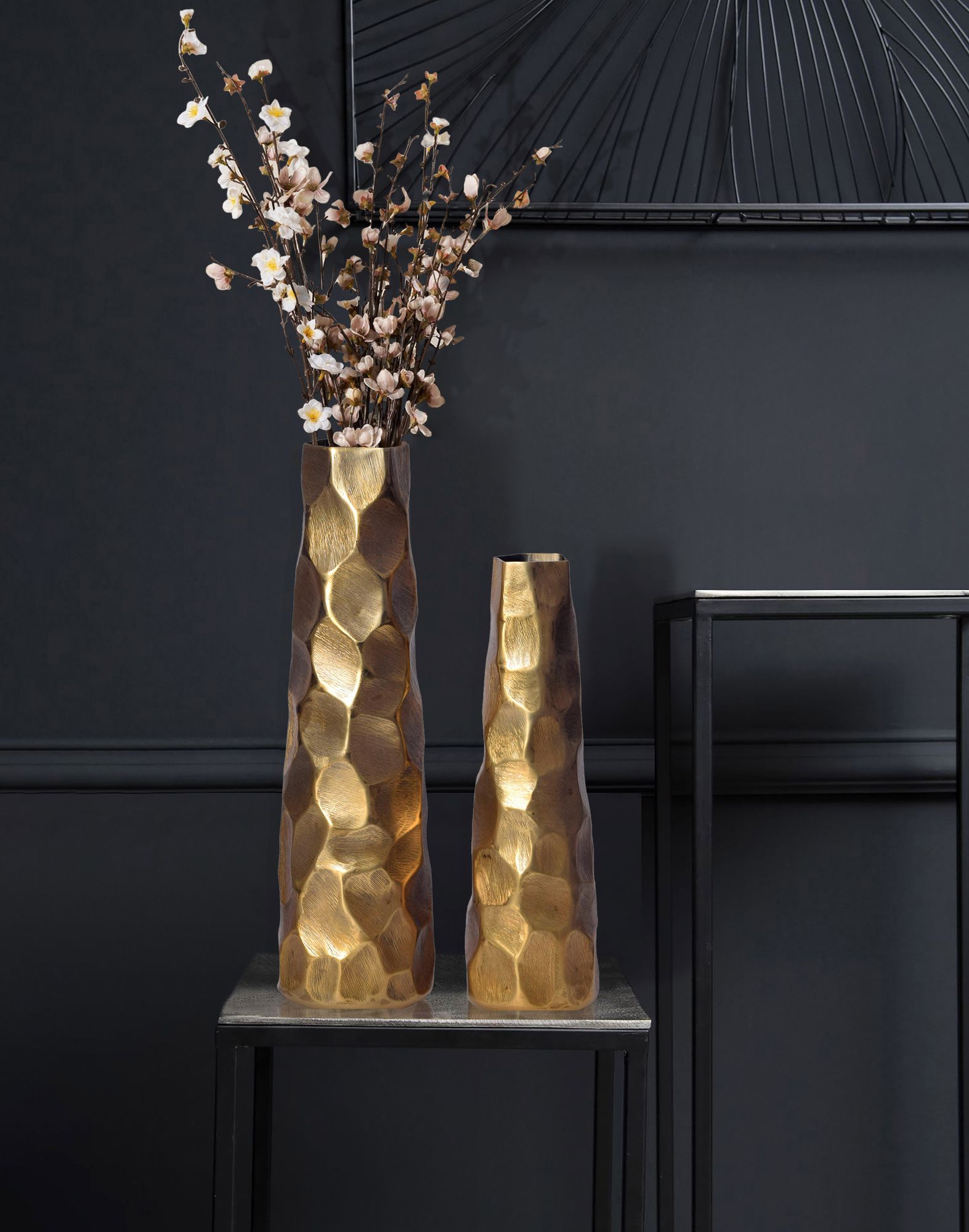 Tischvase Vikeland Aluminium Gold Ø 15 × H 49 cm