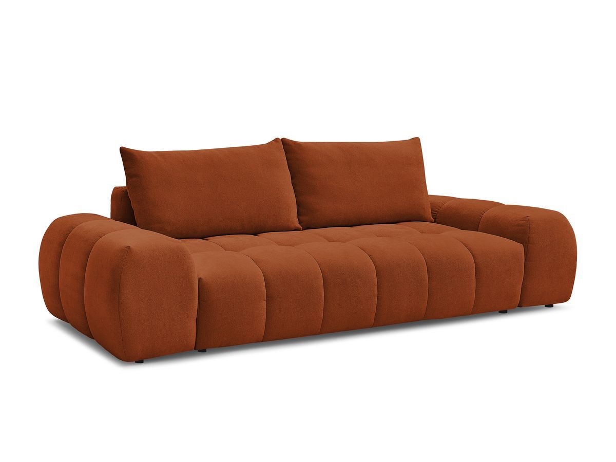 Bobochic Everest Sofa 3-Sitzer, 2 Kissen Strukturstoff Orange