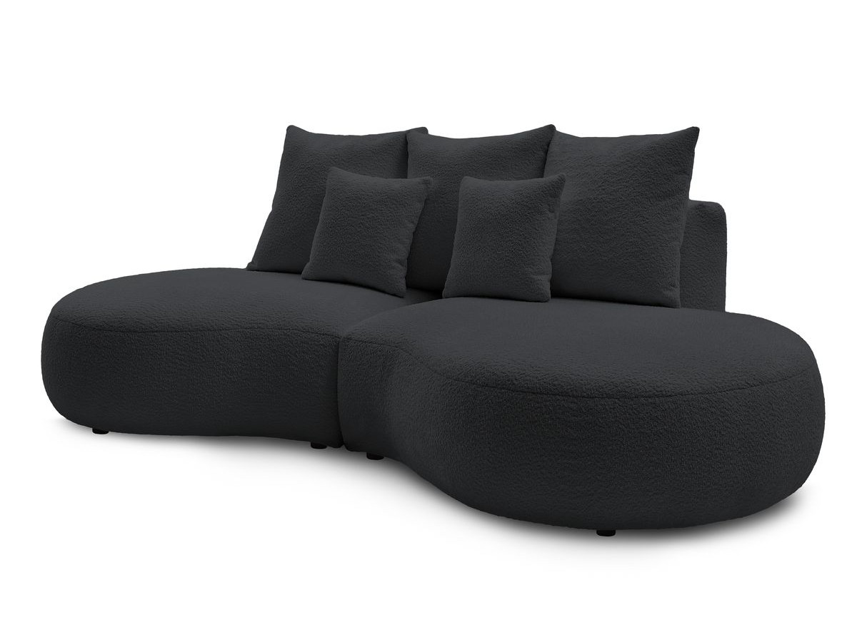 Bobochic Saint-germain Sofa 3-Sitzer Bouclé-Stoff Dunkelgrau