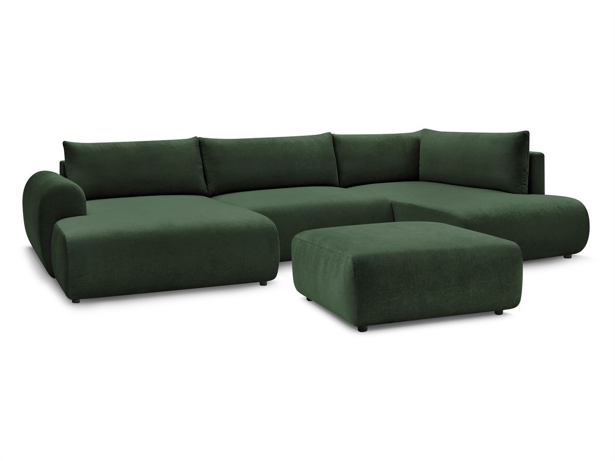 Bobochic Lucien Wohnlandschaft mit Pouf Stoff Grün Ecke links