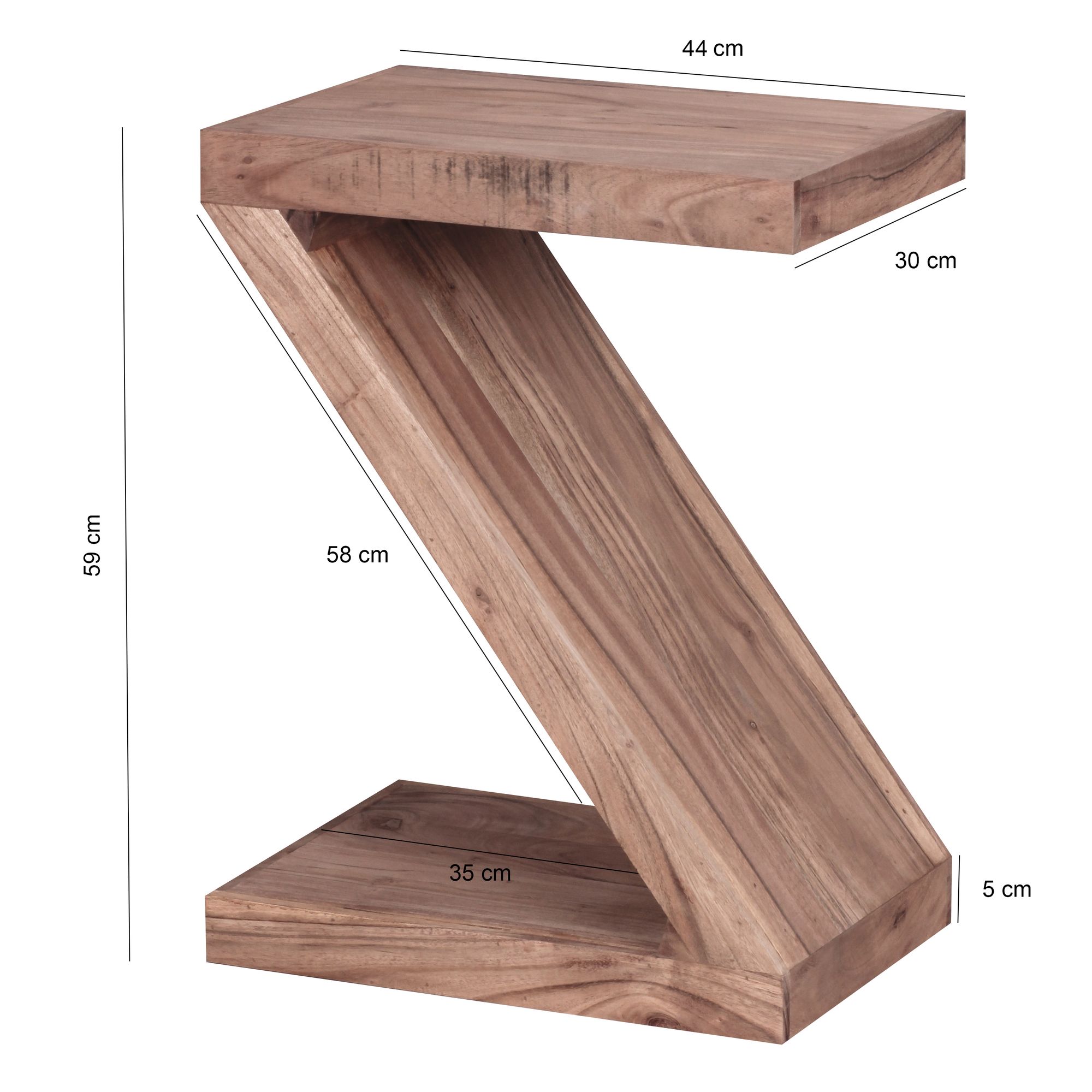 Beistelltisch Aalvik Akazie Massivholz 44 × 30 × 59 cm